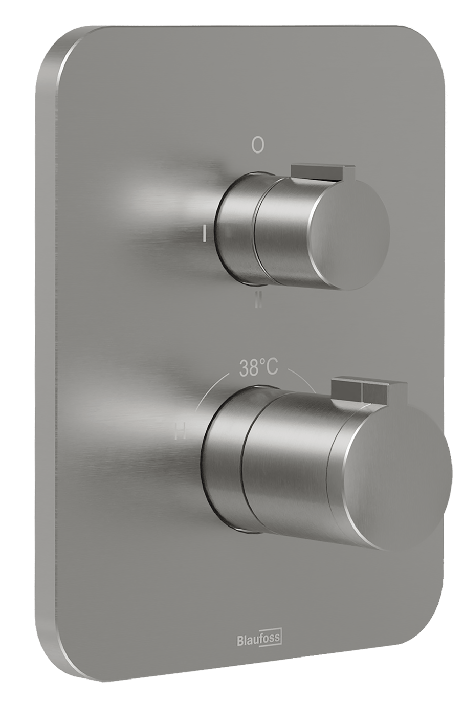 Blaufoss Smartbox Softline inbouw regendoucheset thermostatische kraan brushed CoolMetal