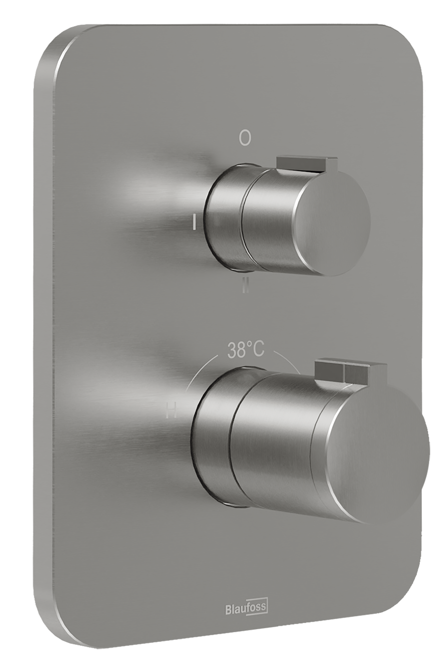 Blaufoss Smartbox Softline Duschsystem: Unterputz, inkl. Thermostat-Duscharmatur, Brushed CoolMetal