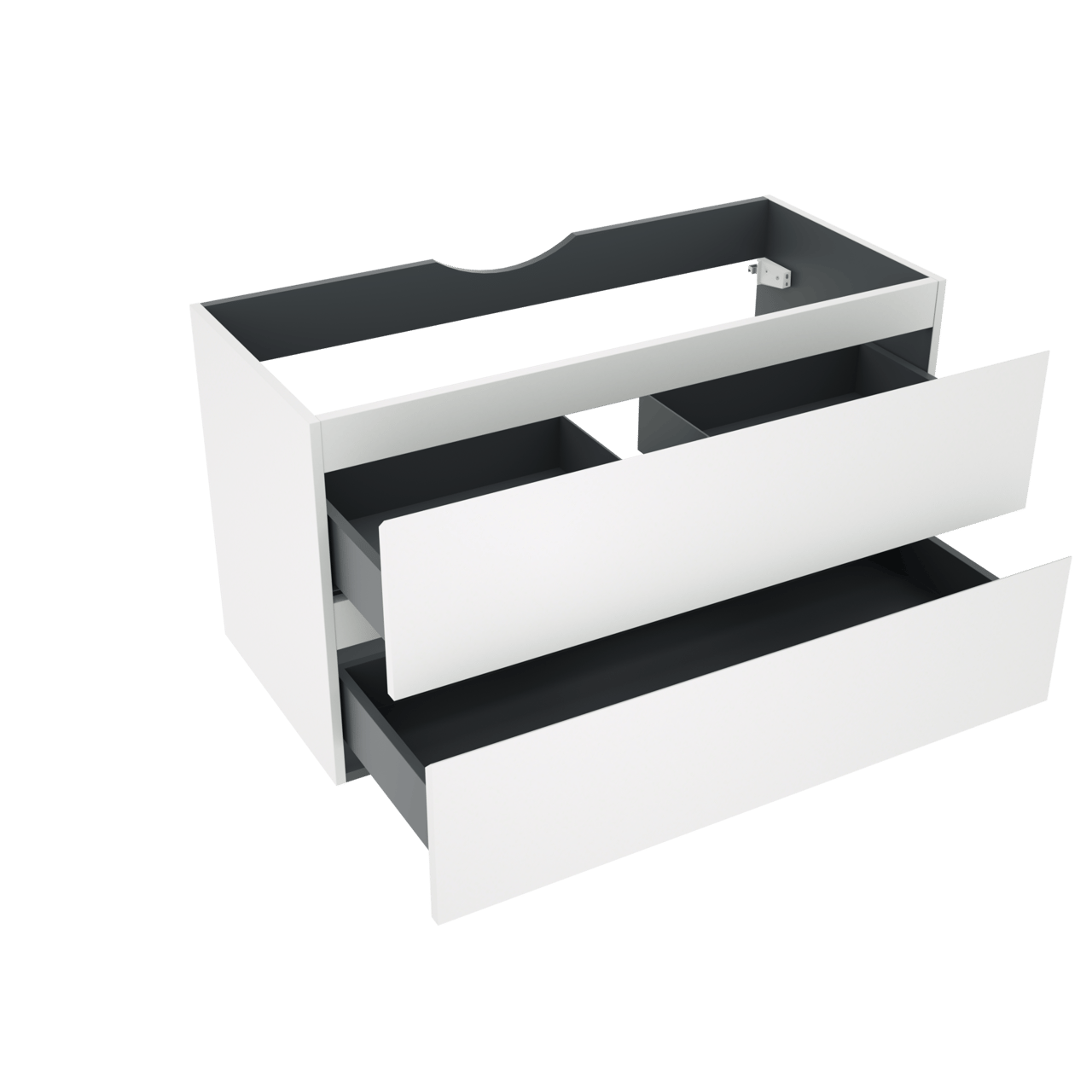 Linie Lado zwevende wastafelonderkast 100 x 46 cm mat wit 2 lades