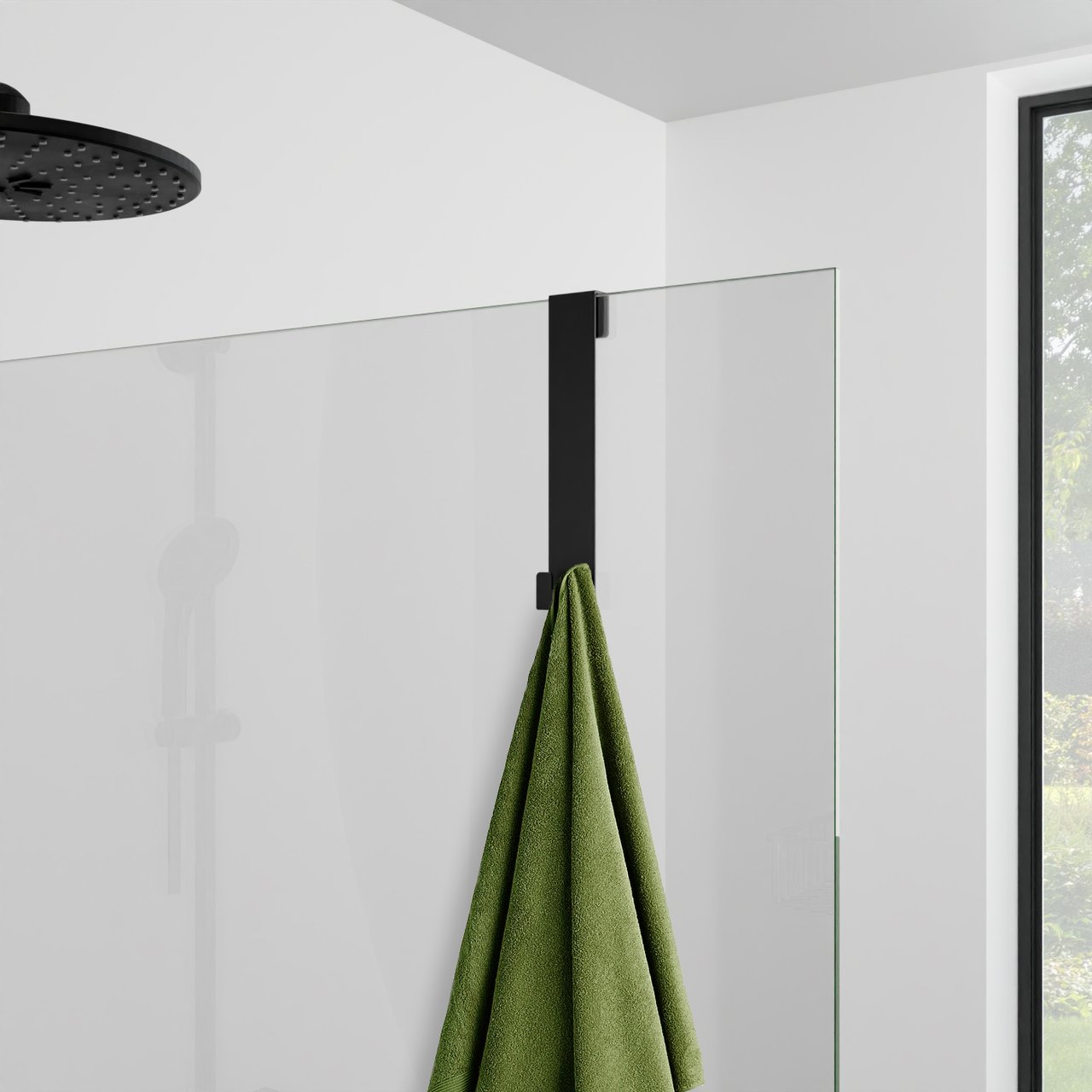 Blaufoss Gulio douchehouder met dubbele haak mat zwart