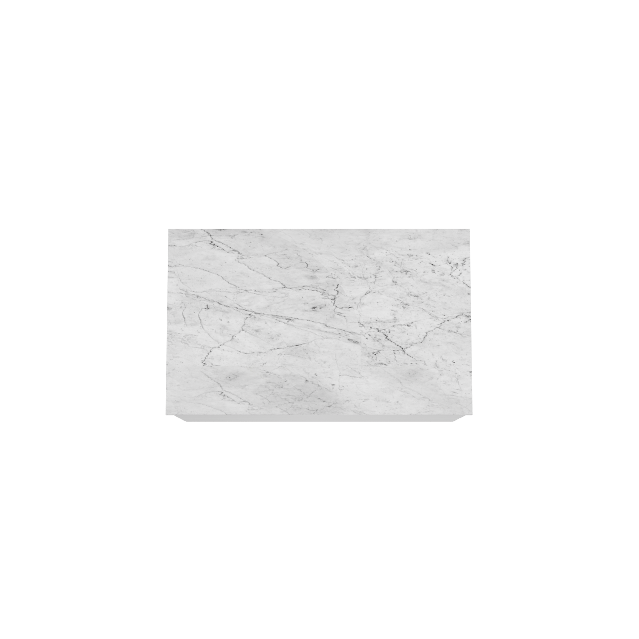 Balmani Mitra hängendes Möbelstück Set: 90 x 55 cm, Weiß matt, mit Stretto Einzel Waschtischplatte, Marmor Carrara