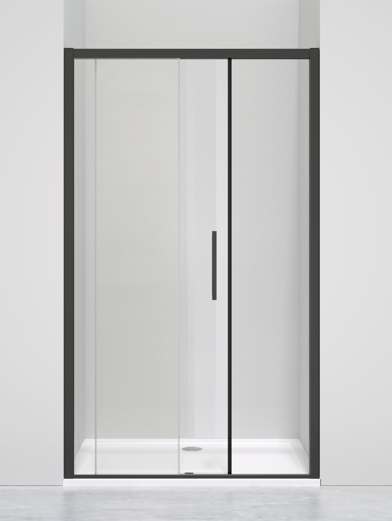 Luca Varess Senses porte coulissante 120 x 200 cm verre transparent profil noir mat