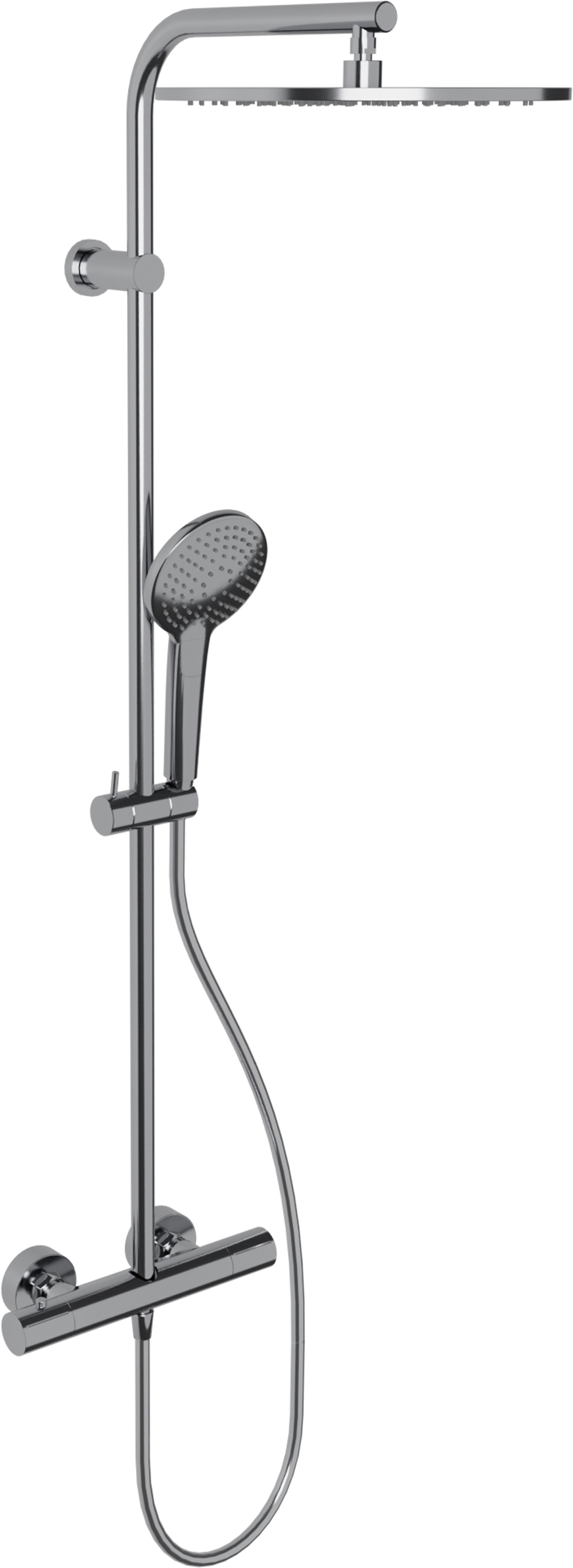 Blaufoss Round 300 colonne de douche de pluie mitigeur thermostatique Chrome Brillant