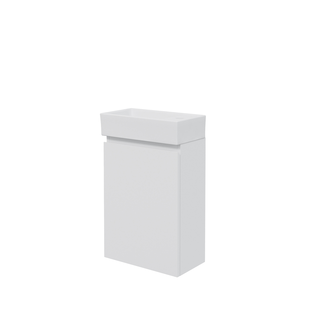 Linie Lado meuble wc suspendu 40 x 22 cm blanc mat avec Baro lavabo en céramique blanc brillant