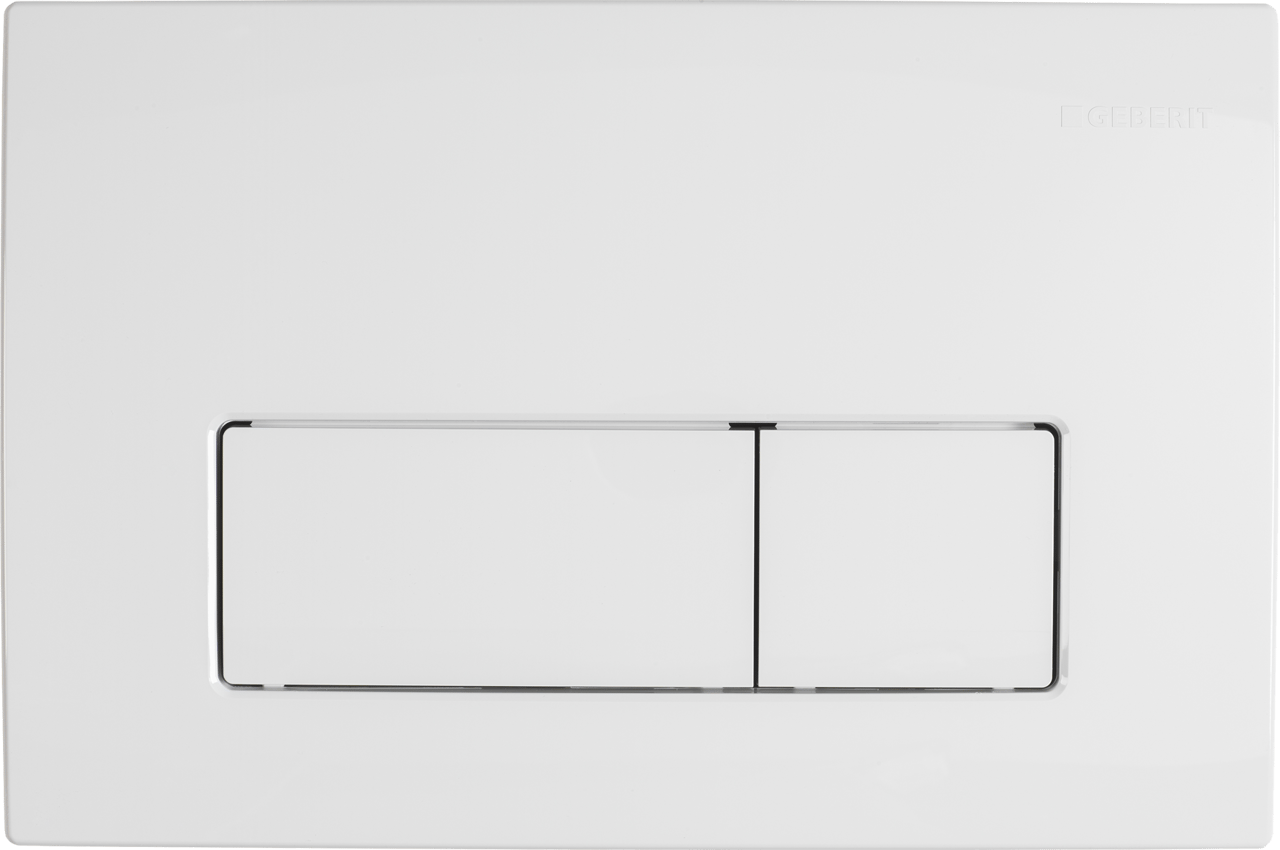 Delta 50 plaque de commande Blanc Brillant pour Geberit Duofix UP100 bâti-support