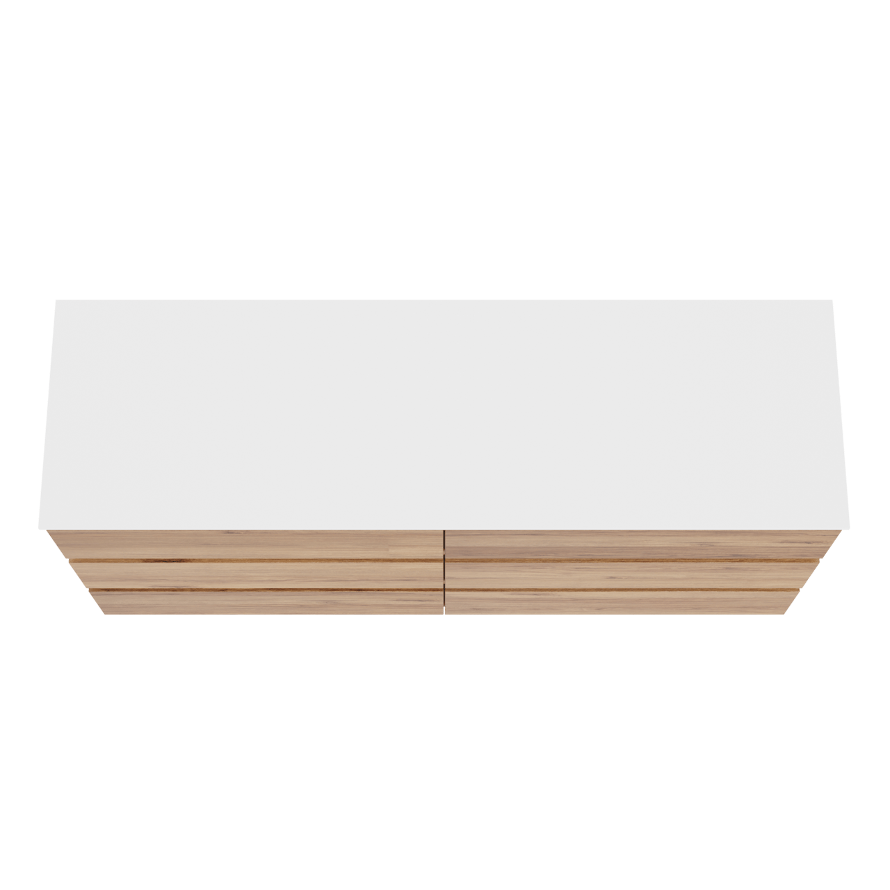 Balmani Lucida freistehendes Möbelstück Set: 180 x 55 cm, Teak, mit Stretto Einzel- oder Doppel Waschtischplatte, Solid Surface Weiß matt