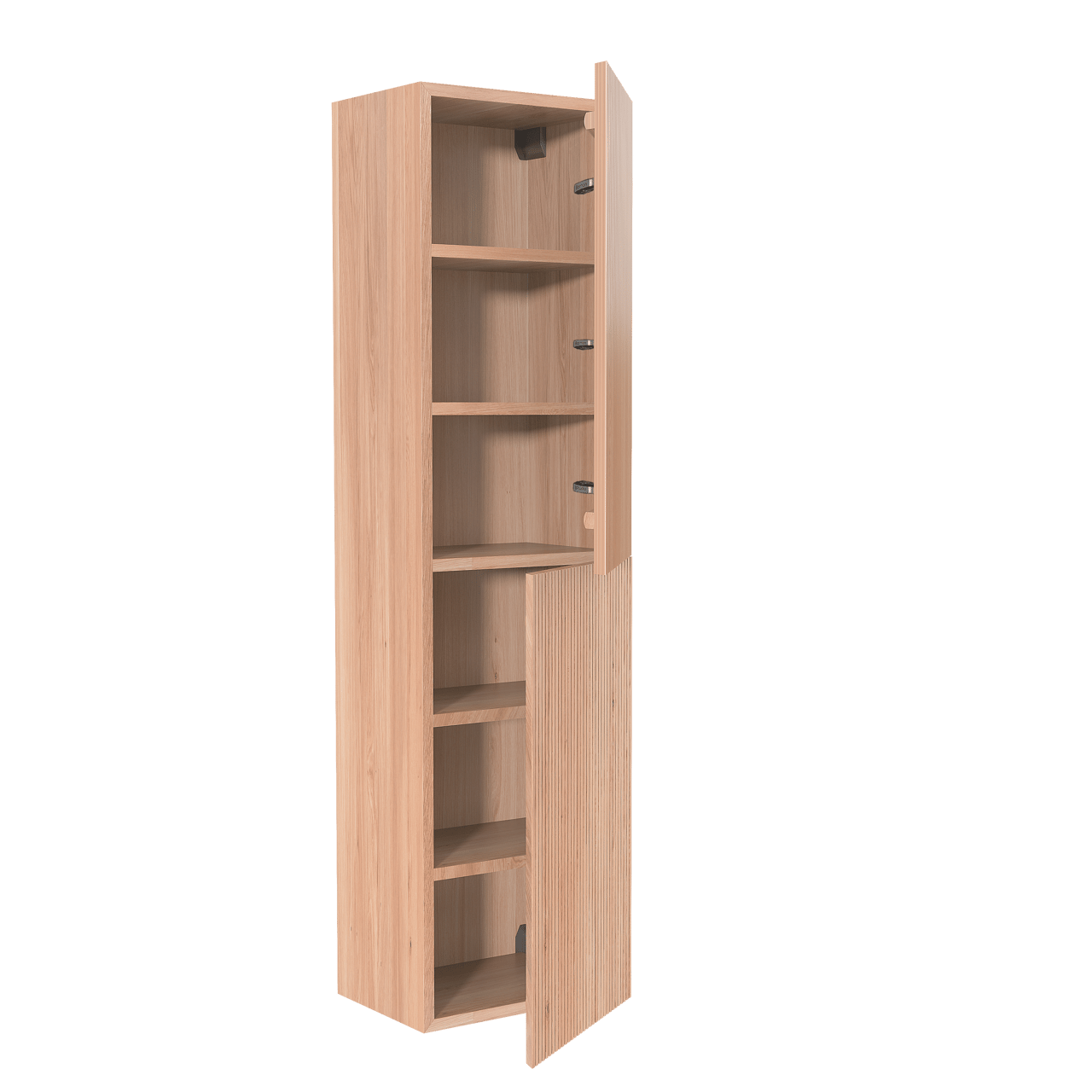 Balmani Forma zwevende badkamerkast natuur eik 42 x 30 x 150 cm vert. sym. groef