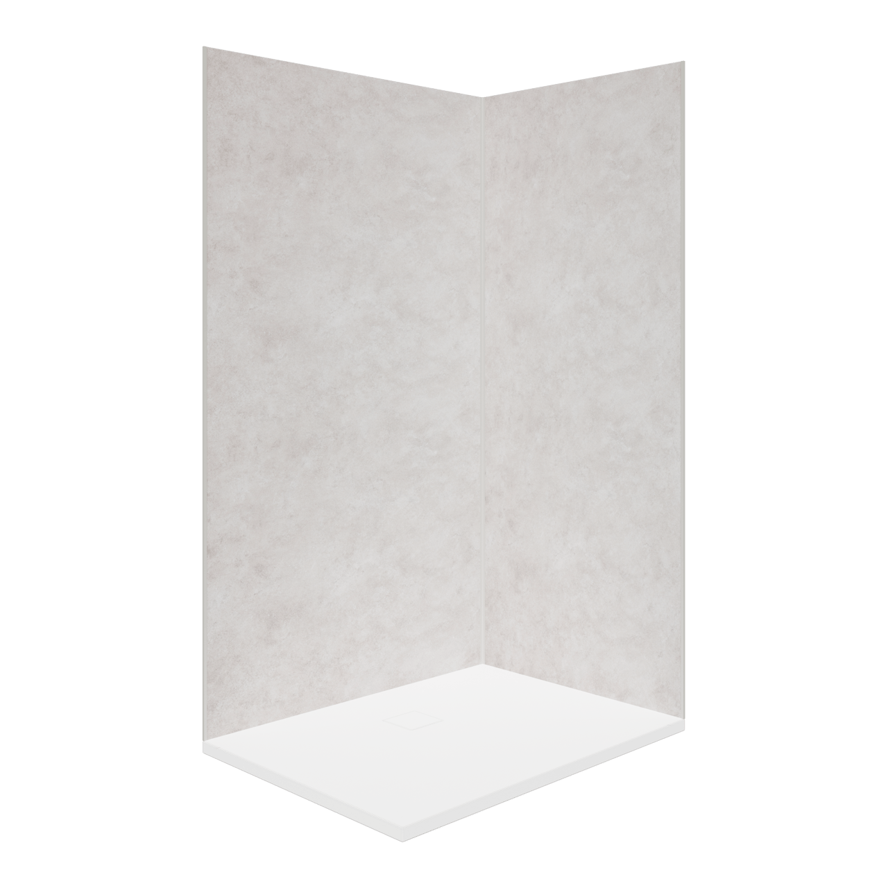 Linie Plato Duschrückwand: 120 x 90 x 260 cm, PVC, Clermont hellgrau