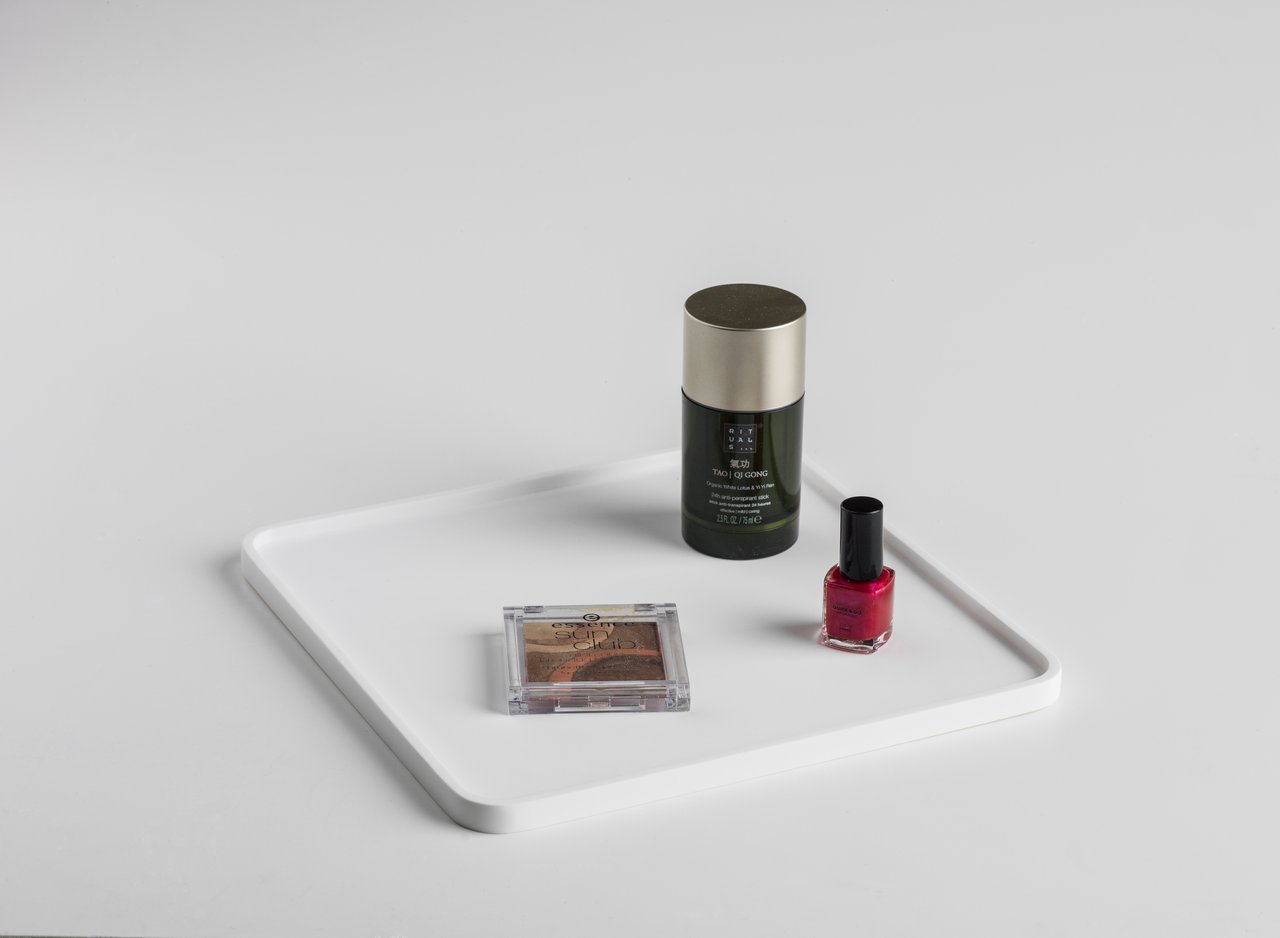 Balmani Testa Kosmetikschale, Solid Surface, weiß, 25 x 25 cm