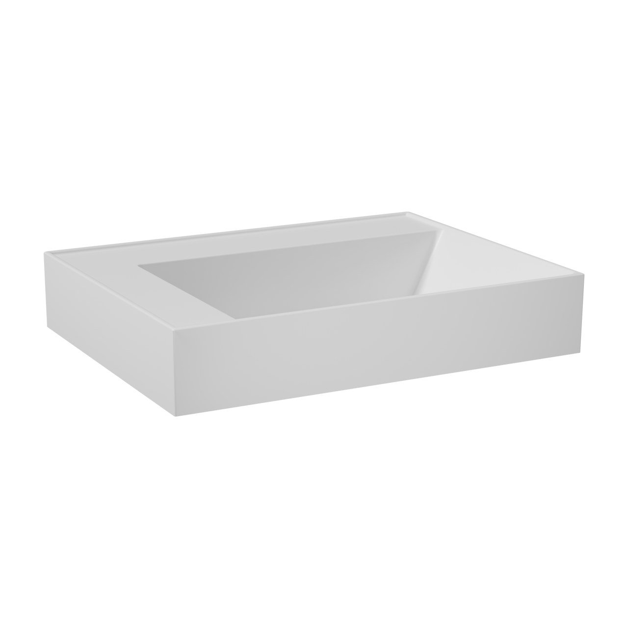 Balmani Argila asymmetrisch rechtse wastafel composietmarmer mat wit 60 x 46 cm