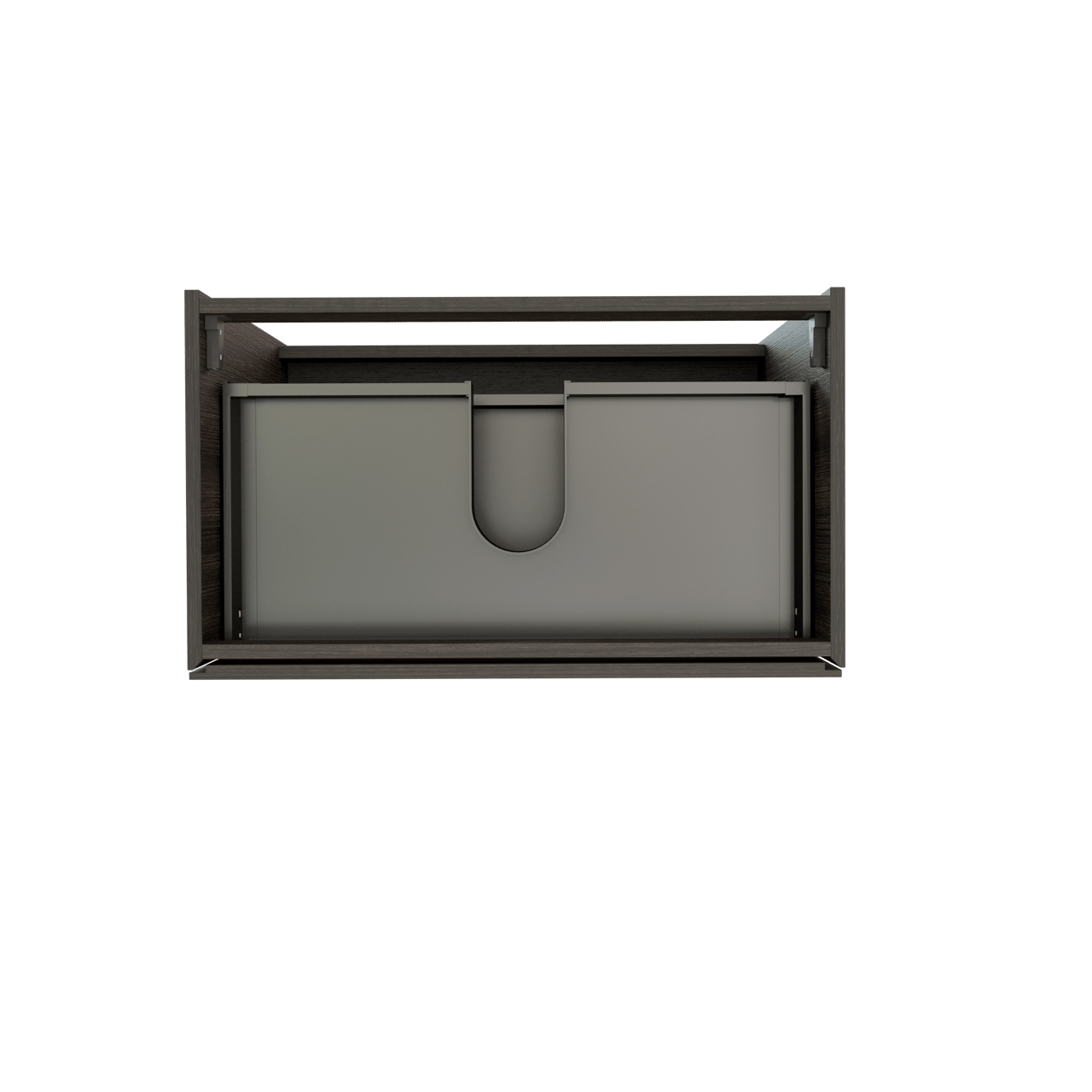 Storke Edge meuble sous-lavabo a poser 80 x 46 cm chêne foncé 3 tiroirs