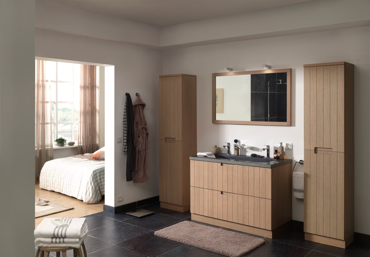 Balmani Adagio staande wastafelonderkast 120 x 55 cm verweerd eiken 2 lades