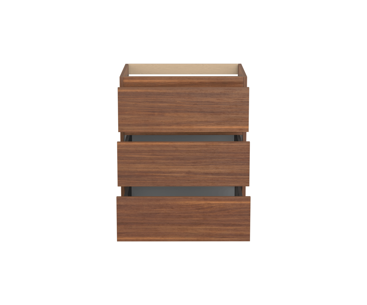 Balmani Lucida meuble sous-vasque a poser 67,5 x 55 cm noyer Américain 3 tiroirs