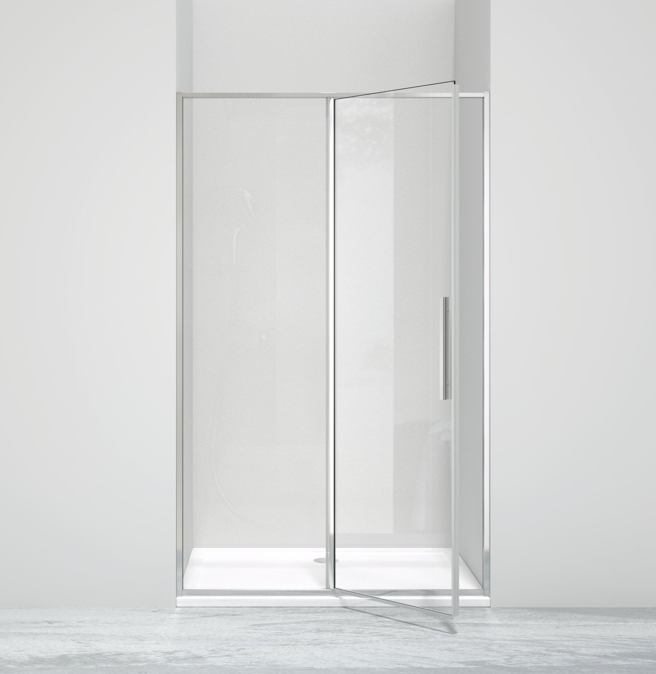 Luca Varess Morano douche draaideur 120 x 190 cm helder glas glans chroom profiel