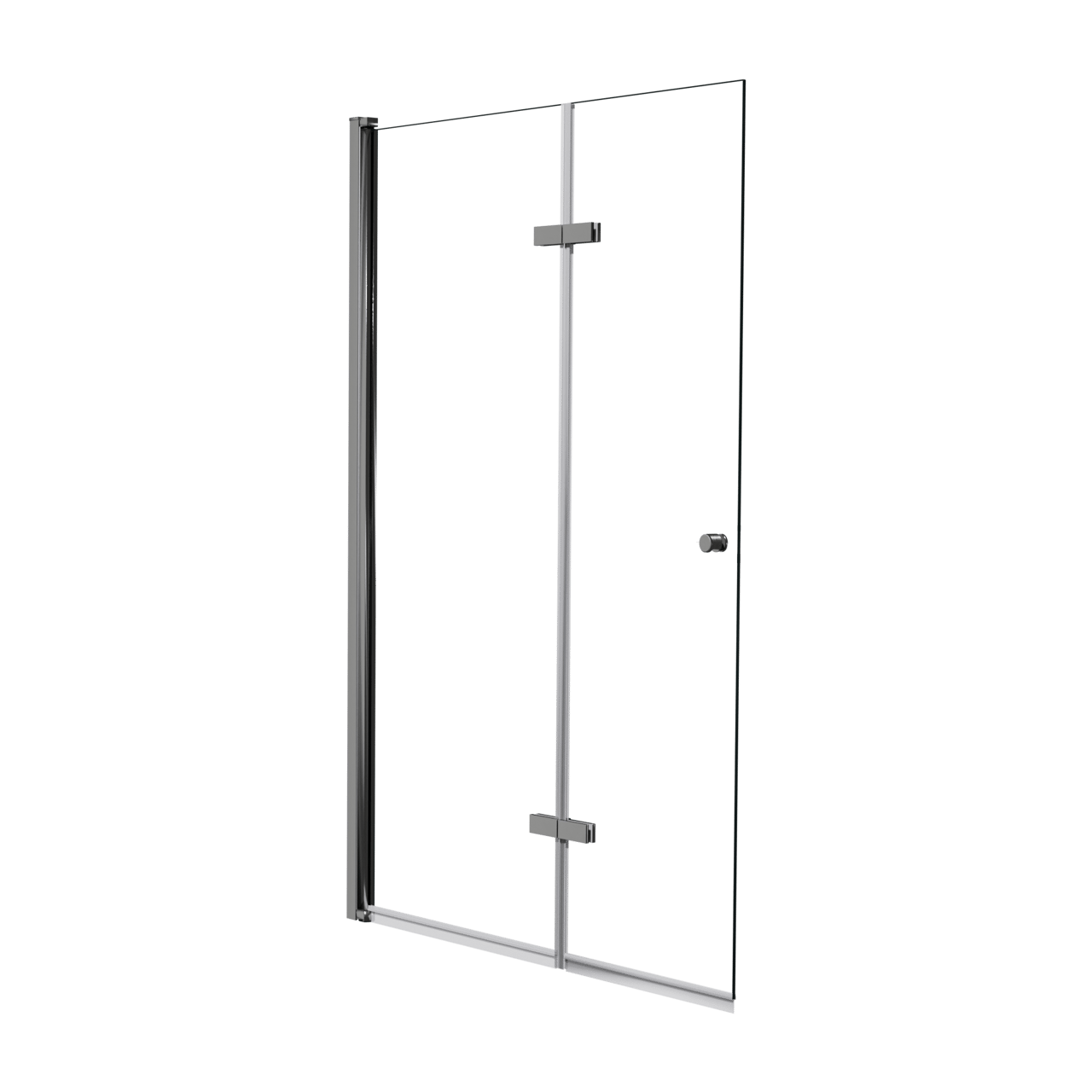 Luca Varess Kuresa pare-baignoire pliant en 2 pièces 110 cm verre transparent profil chrome brillant