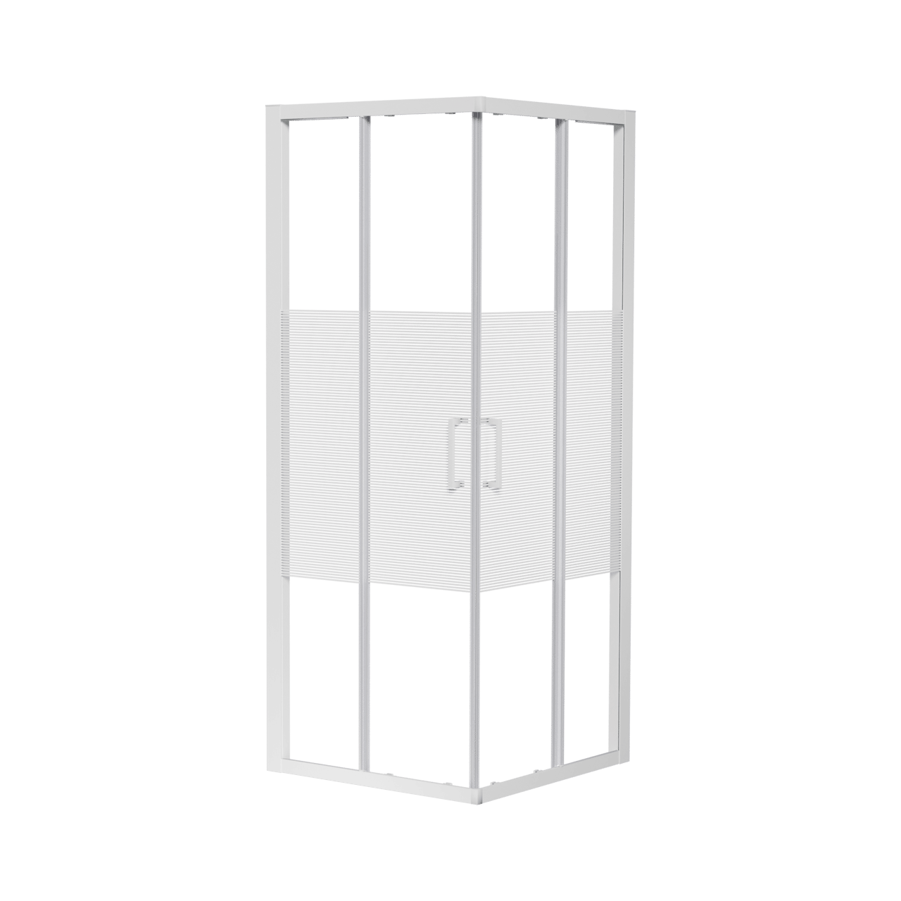 Luca Varess Talan douche schuifdeur 80 x 200 cm gestreept glas glanzend wit profiel