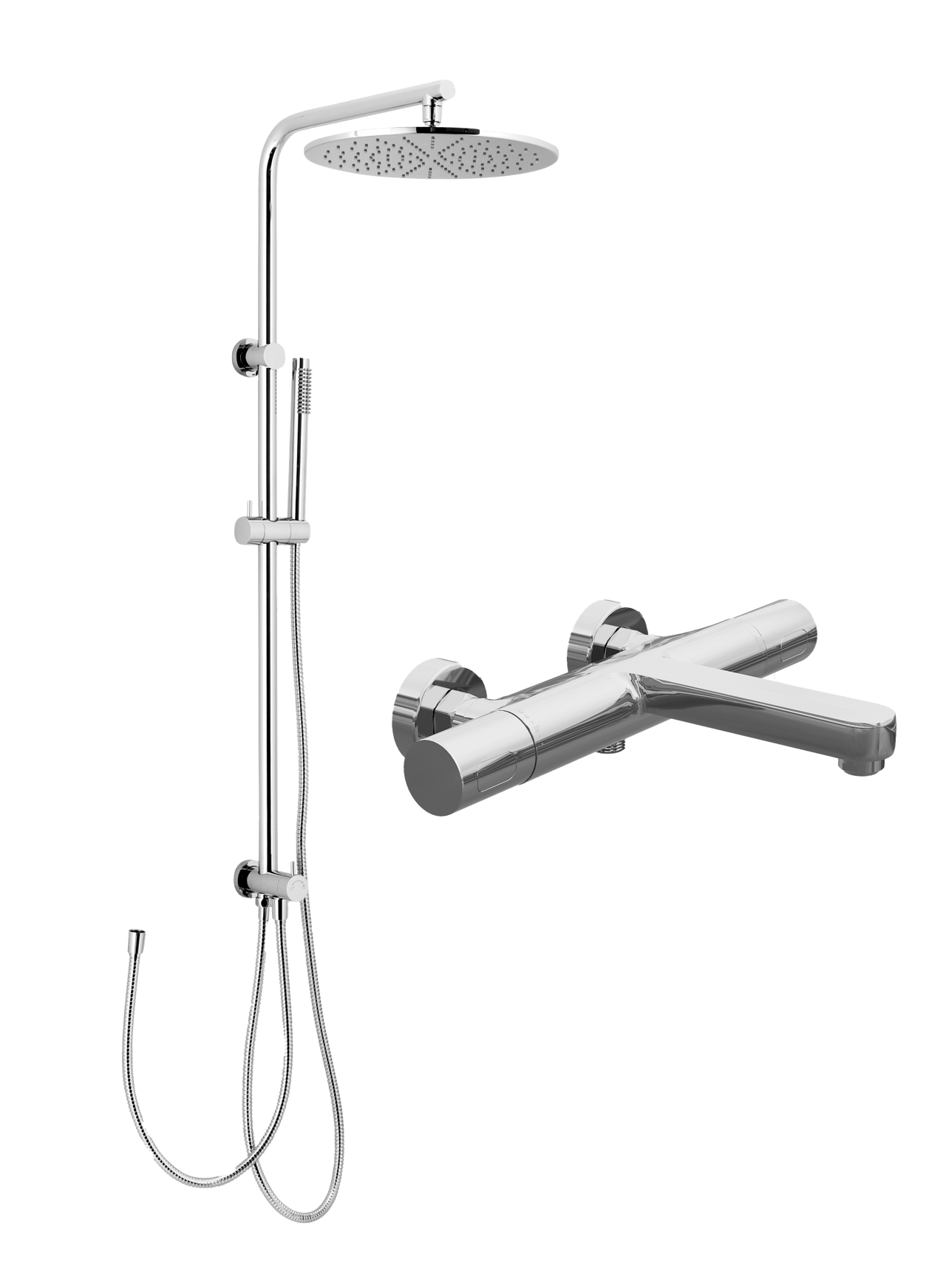 Blaufoss Apollo opbouw regendoucheset thermostatische kraan glanzend chroom