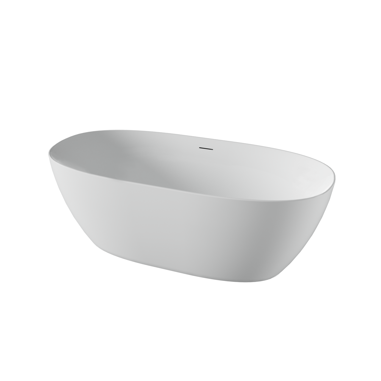 Luca Varess Marcia baignoire îlot ovale 170 x 80 cm acrylique blanc mat