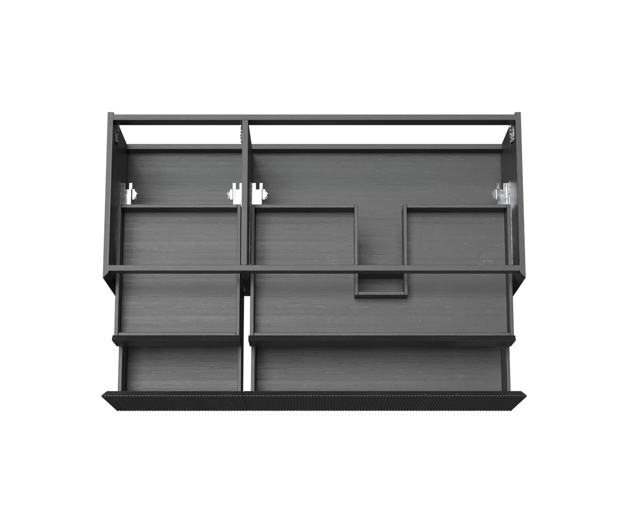 Balmani Fila zwevende wastafelonderkast 135 x 55 cm asymmetrisch rechts fineer zwarte eik 4 lades