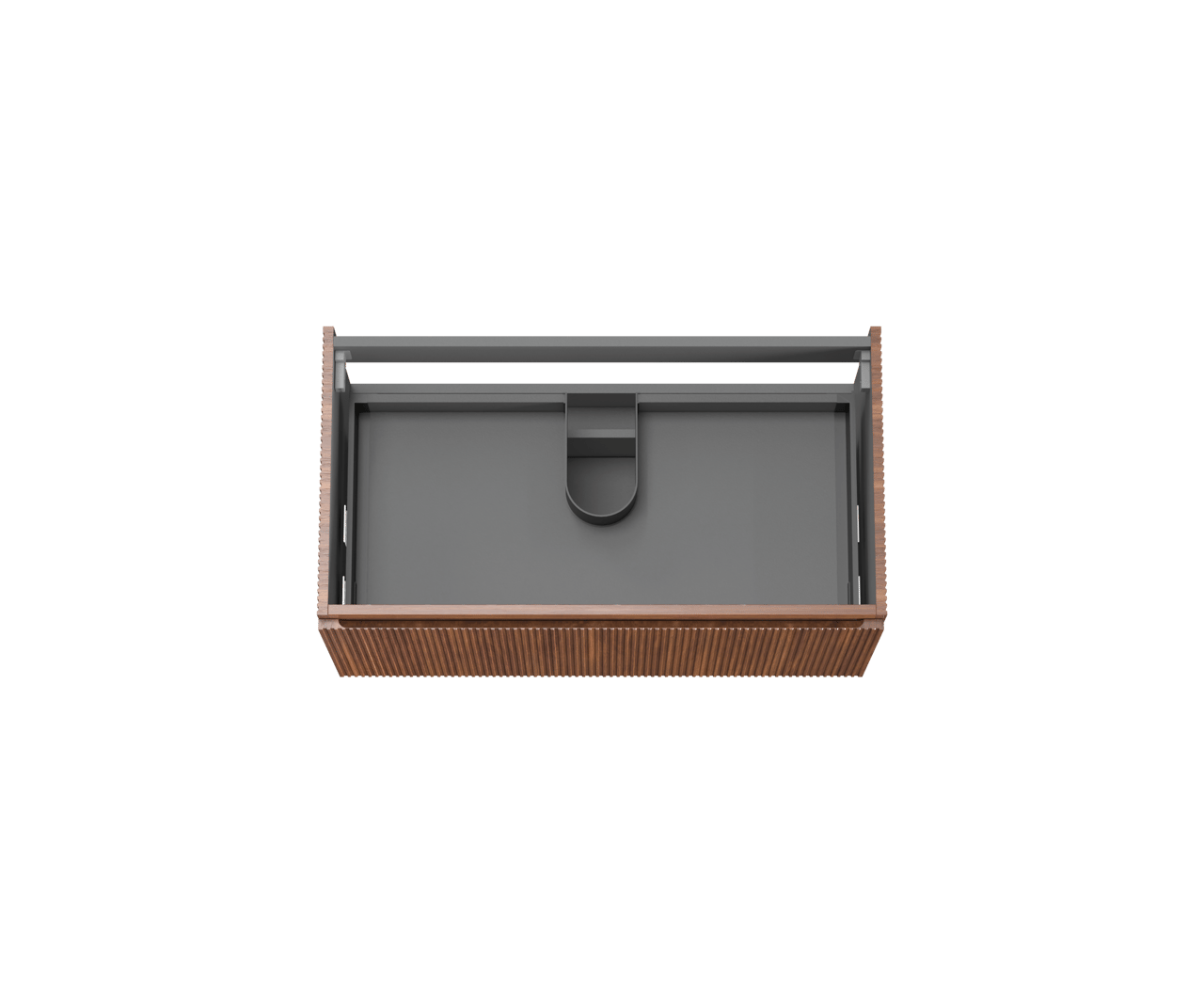 Storke Ribs hängender Waschbeckenunterschrank: 95 x 52 cm, Nussbaum, 2 Schubladen