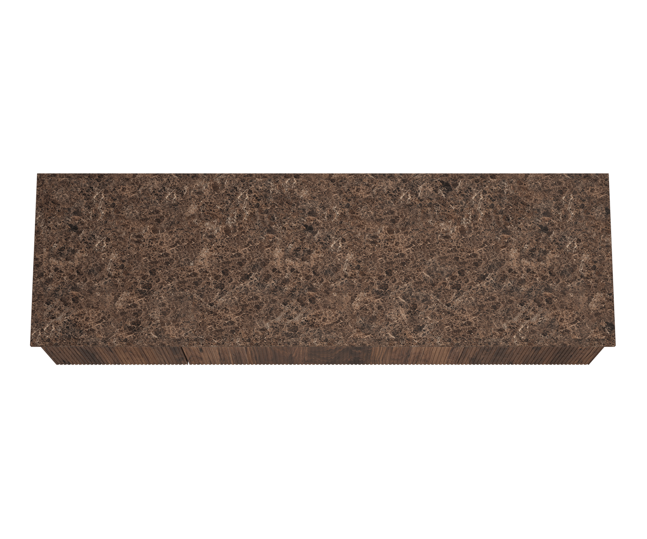 Balmani Forma zwevend badmeubel 180 x 55 cm amerikaans notenhout met Stretto enkel of dubbel wastafelblad in marmer dark emperador, Verticale symmetrische rechte ribbel