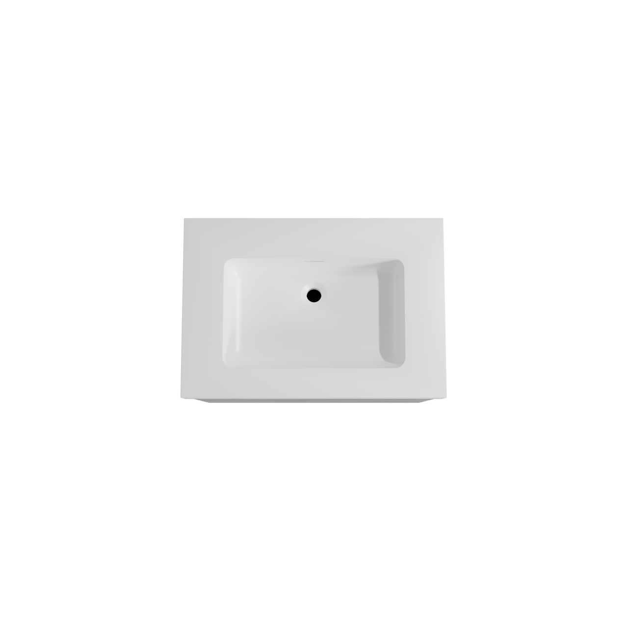 Storke Edge zwevend badmeubel 75 x 52 cm beton donkergrijs met Mata High enkele wastafel in solid surface mat wit