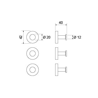 Blaufoss Harmony Haken-Set, 3 Stück, Brushed Champagne Gold