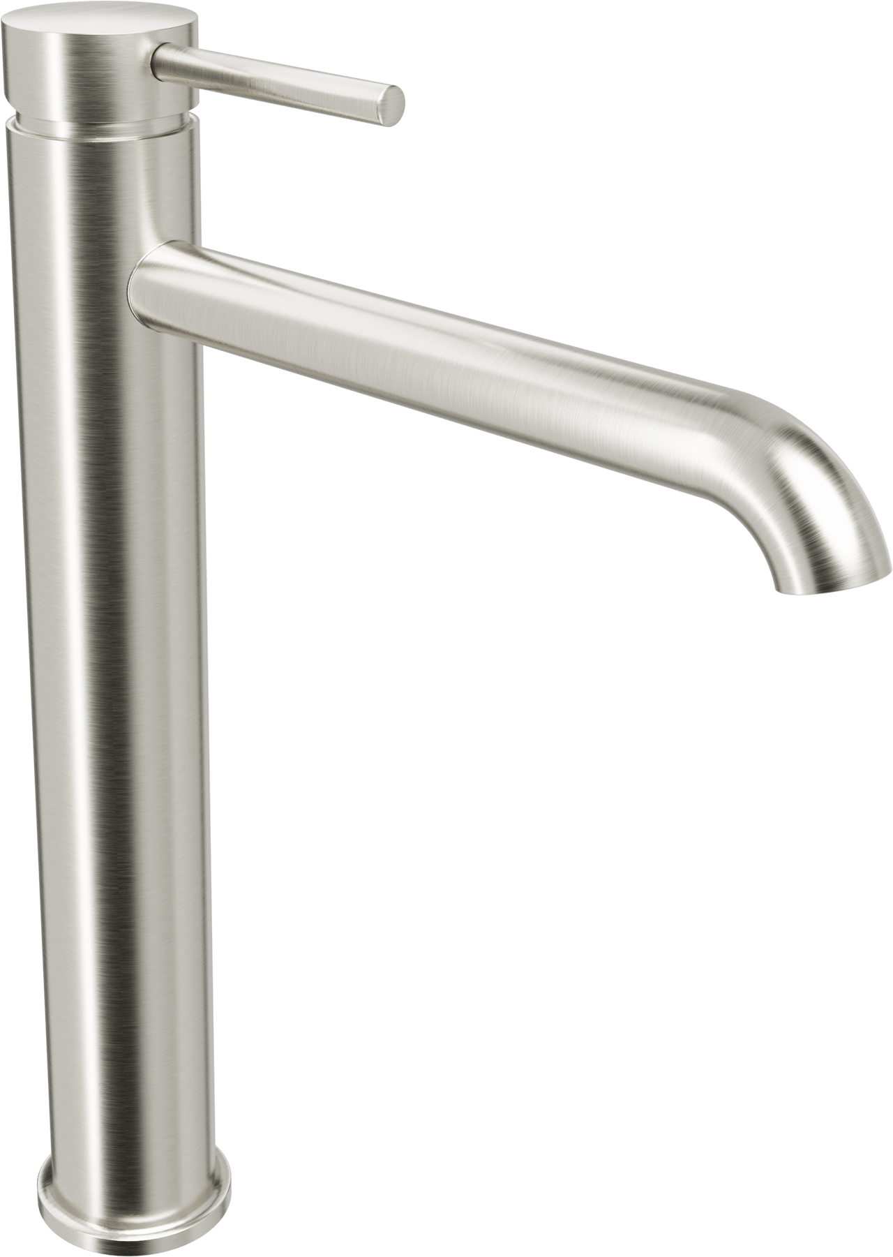 Blaufoss Round verhoogde wastafelkraan Brushed CoolMetal