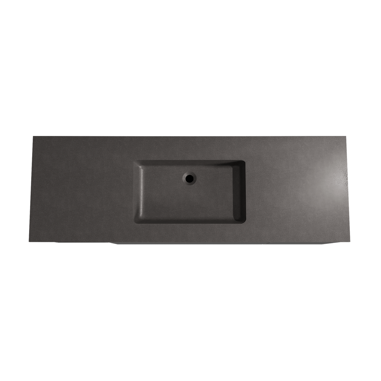 Storke Edge hängendes Möbelstück Set: 155 x 52 cm, Schwarz matt, mit Scuro Einzelwaschtisch, Quarz Schwarz matt