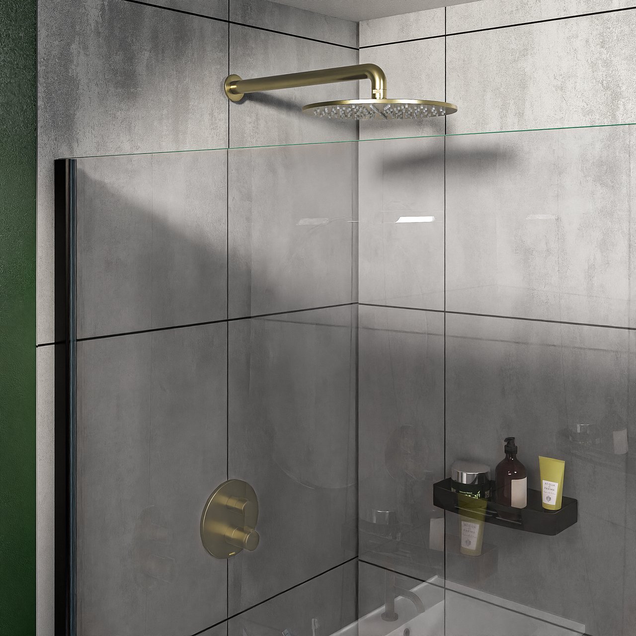 Blaufoss Smartbox Round inbouw thermostaat 2 of 3 uitgangen Brushed Champagne Gold incl. inbouwelement