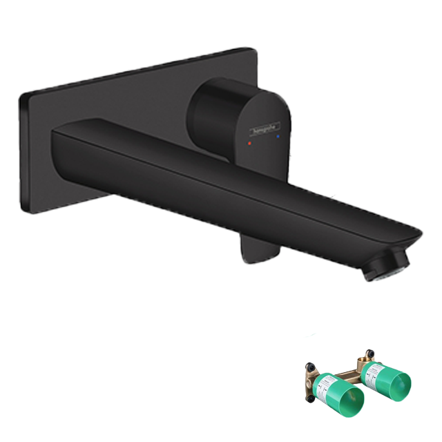 Hansgrohe Talis E Unterputz-Waschbecken Armatur: Schwarz Matt, Einbauelement inklusive
