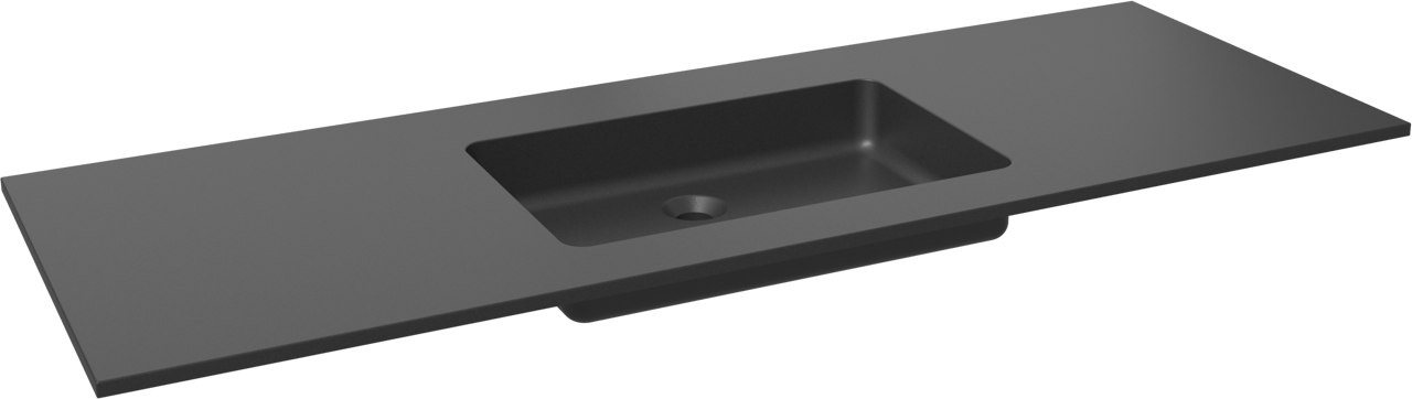 Storke Scuro enkele wastafel mat kwarts 145 x 52 cm
