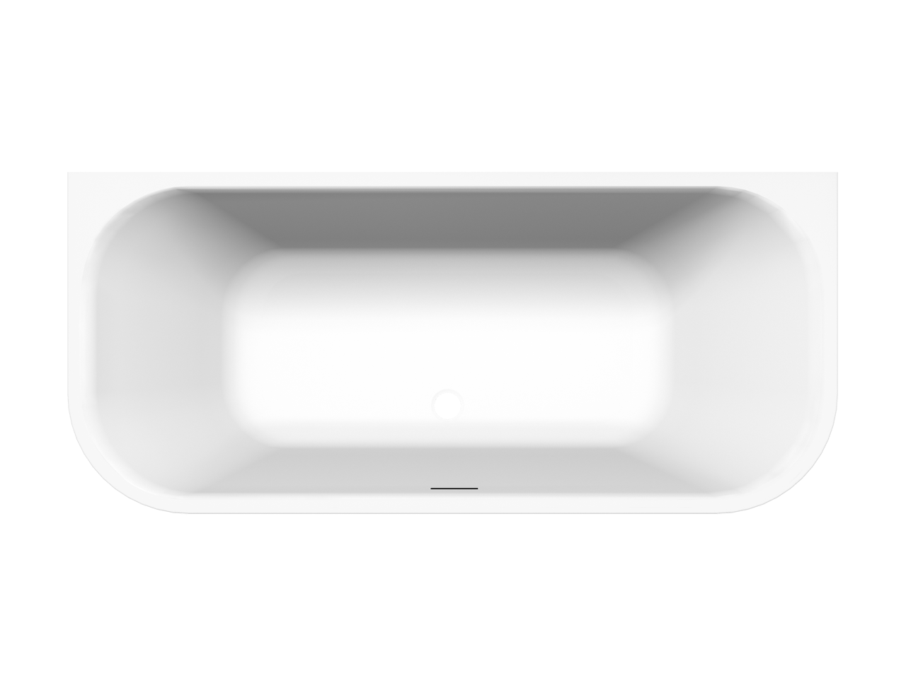 Luca Varess Mezzo baignoire semi-îlot 180 x 80 cm acrylique blanc mat