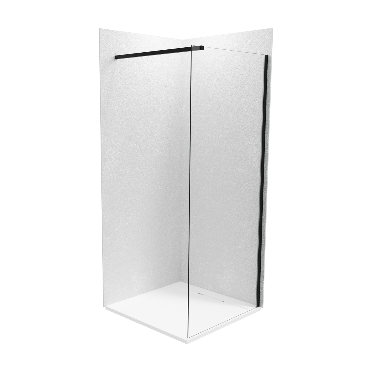 Balmani Zeno panneaux muraux de douche 80 x 80 x 220 cm marbre composite blanc mat texture ardoise