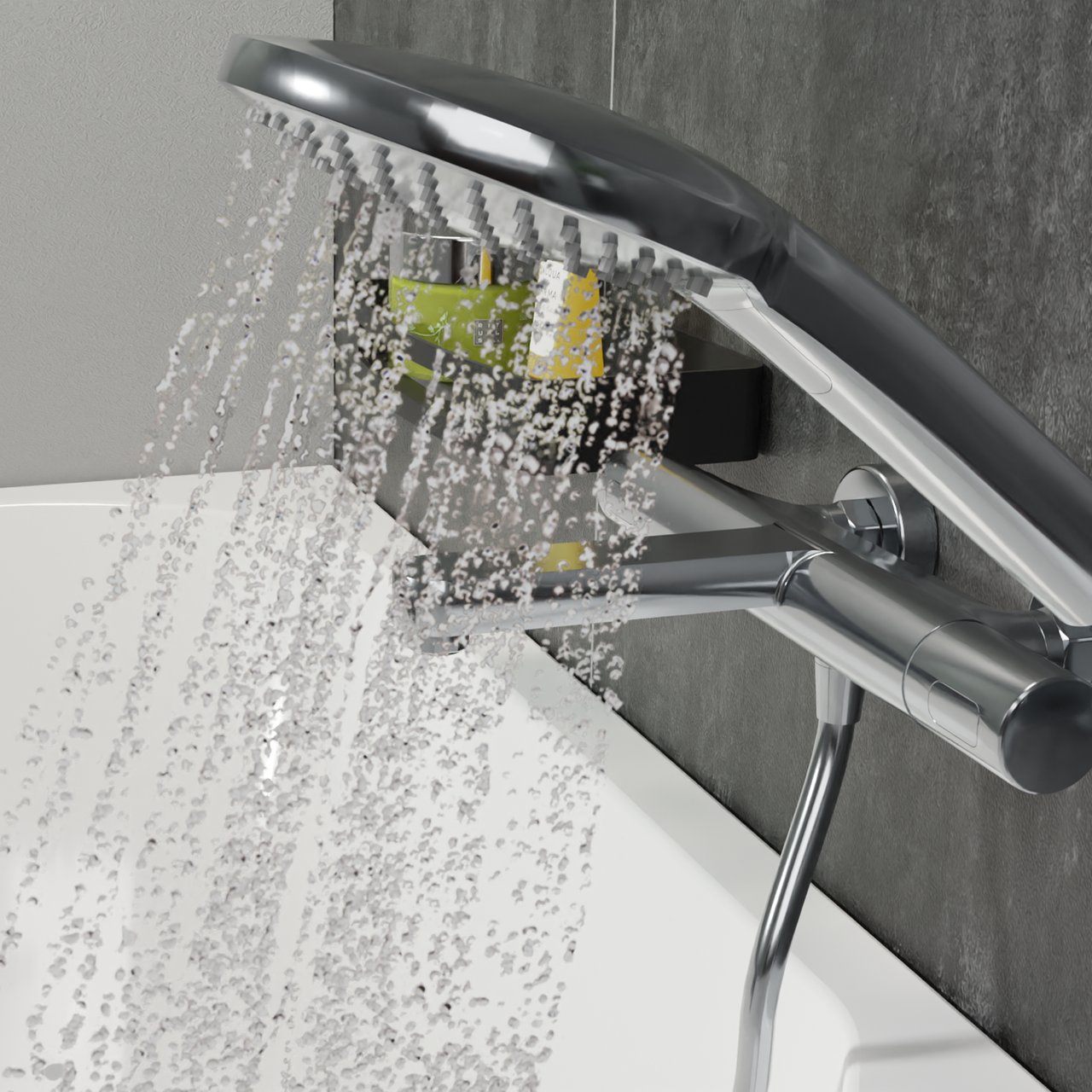 Blaufoss Round handdoucheset 3 functies chroom