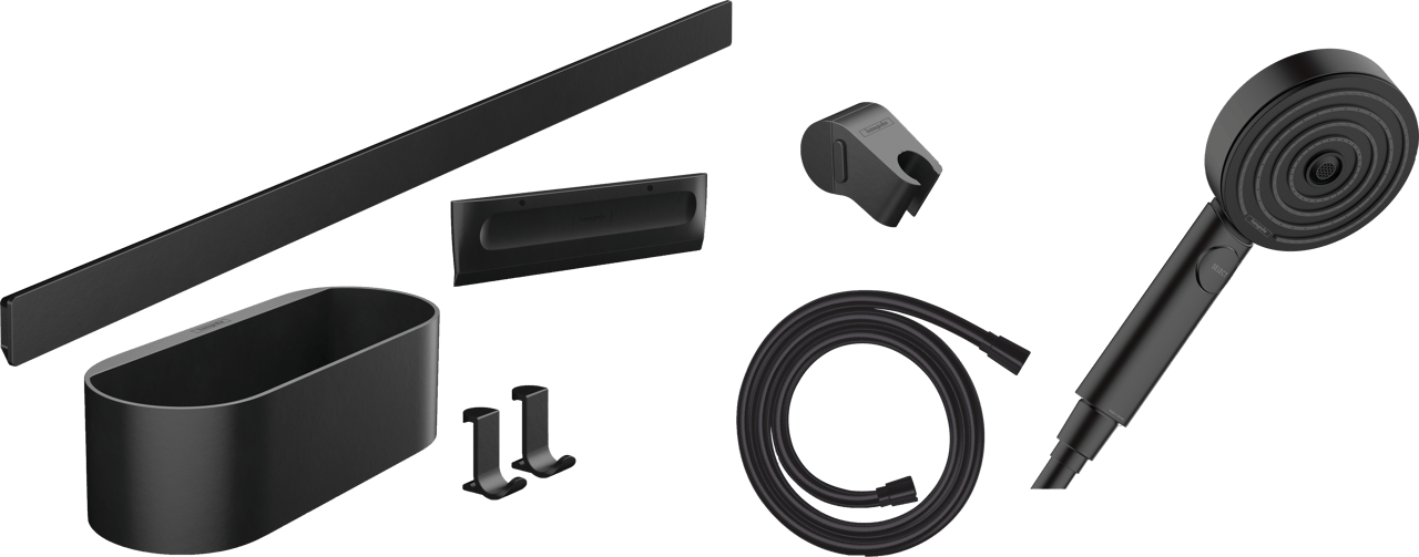 Hansgrohe WallStoris Dusch-Accessoires-Set schwarz matt