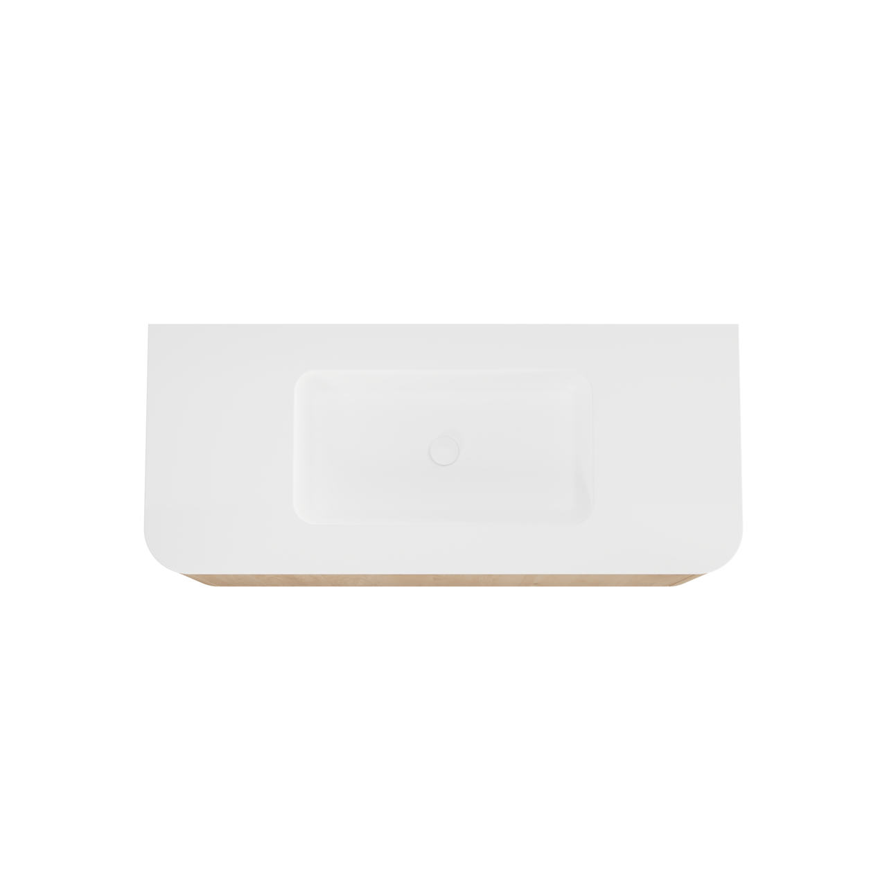 Balmani Moon zwevend badkamermeubel 130 x 55 cm natuur eik met Moon enkele wastafel in solid surface mat wit