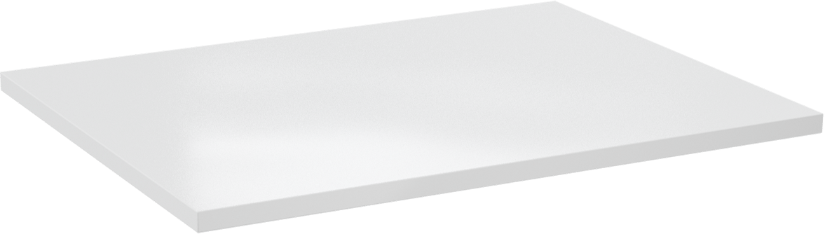 Linie Lado enkel wastafelblad Glanzend Wit composiet marmer 60 x 46 cm