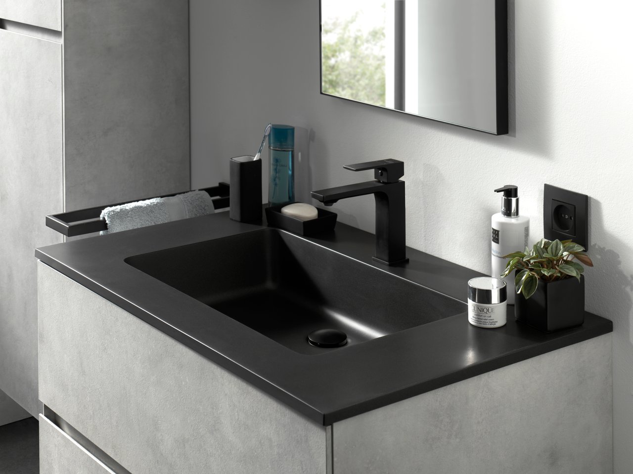 Storke Scuro vasque simple quartz mat 85 x 52 cm