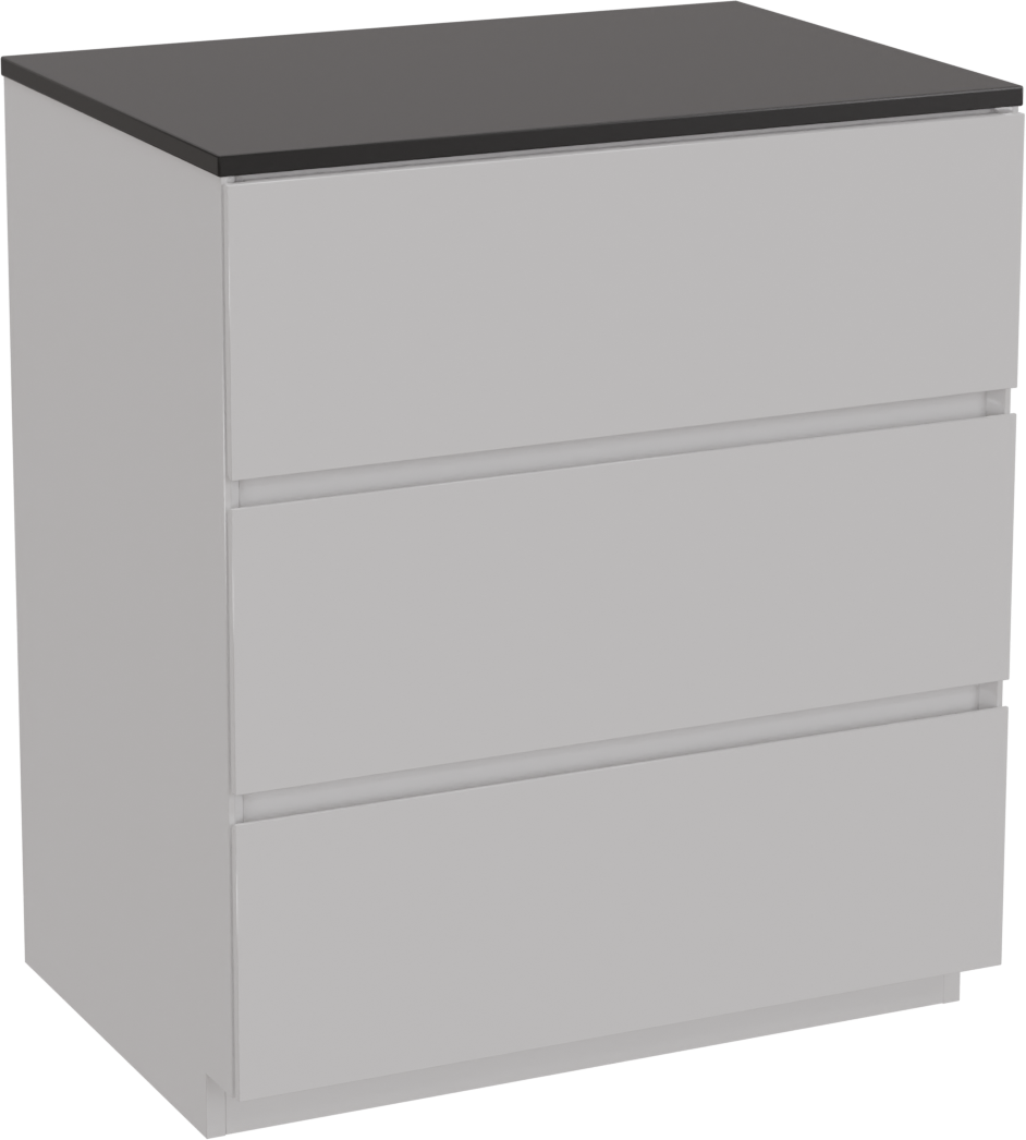 Storke Edge meuble salle de bains à poser 75 x 52 cm blanc brillant avec Panton tablette simple en mdf enduit de poudre noir mat