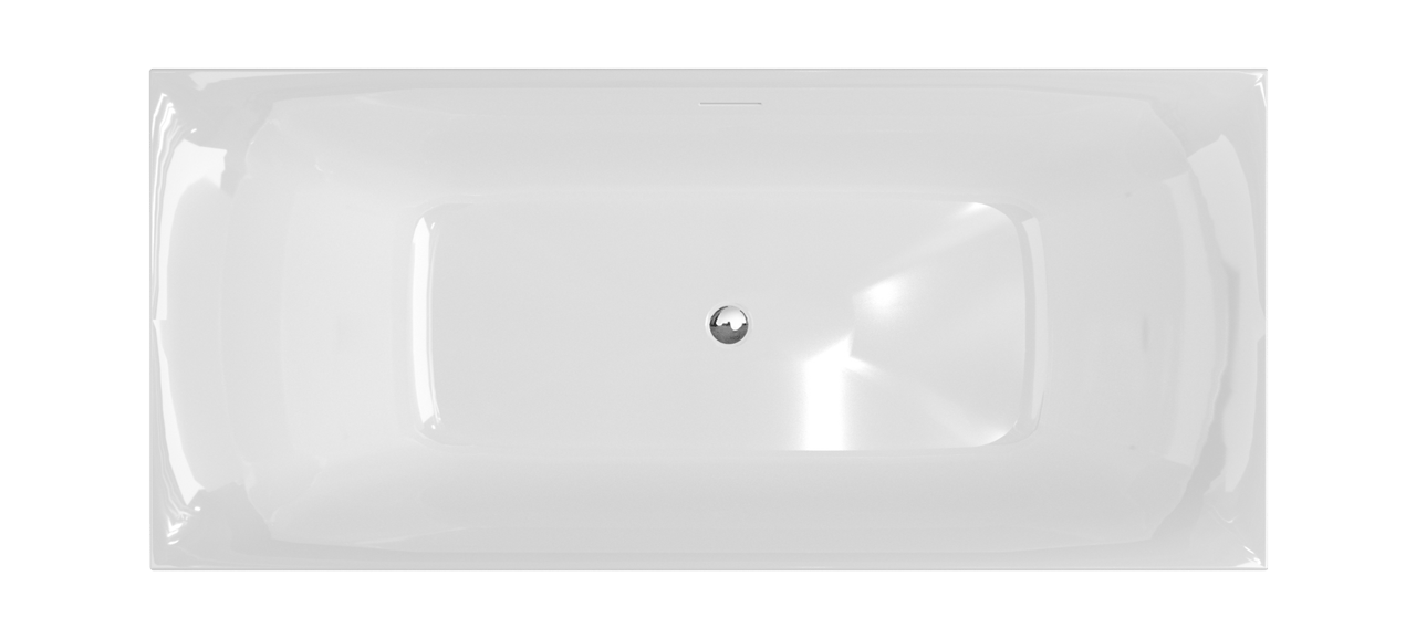 Luca Varess Saturnia rechteckig freistehende Badewanne 170 x 75 cm, Acryl weiß glänzend