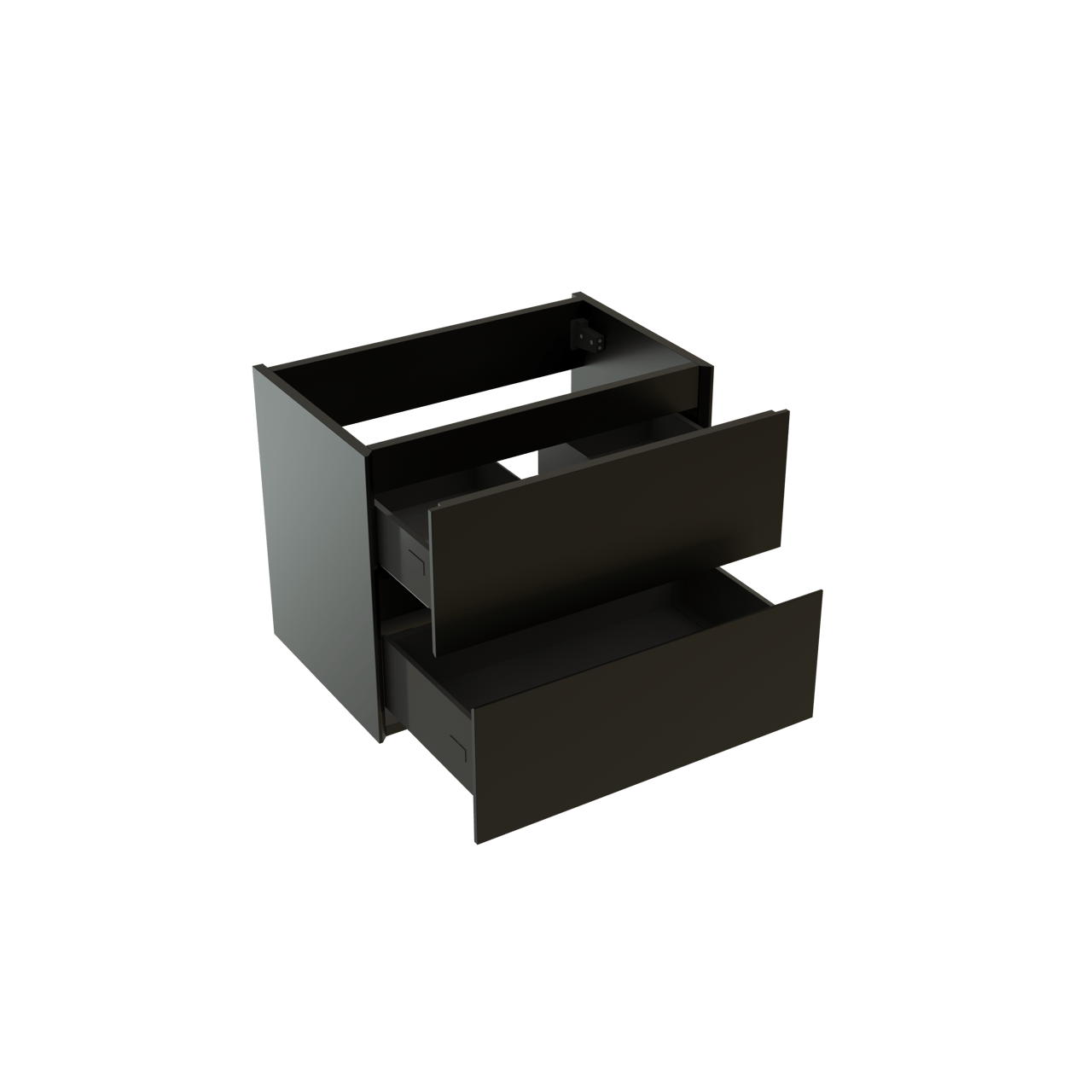 Storke Edge meuble sous-lavabo suspendu 60 x 40 cm Noir Mat 2 tiroirs