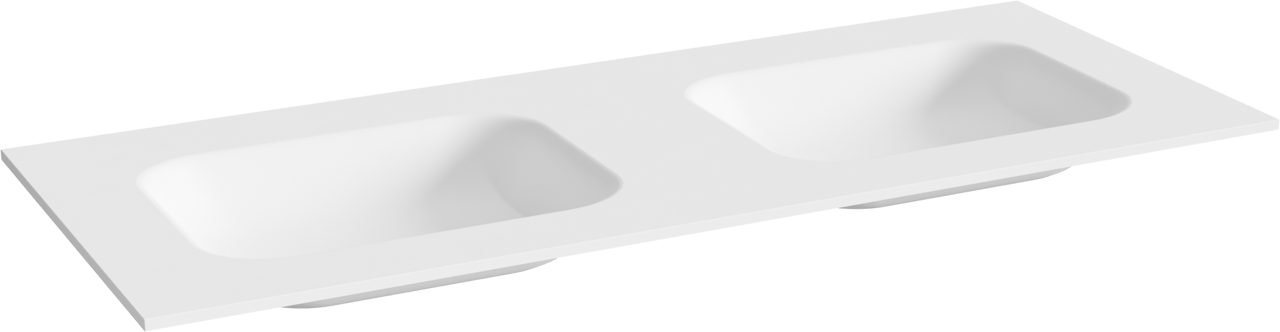 Balmani Tablo Arcato dubbele wastafel matte Solid Surface 135 x 55 cm, inclusief crepine