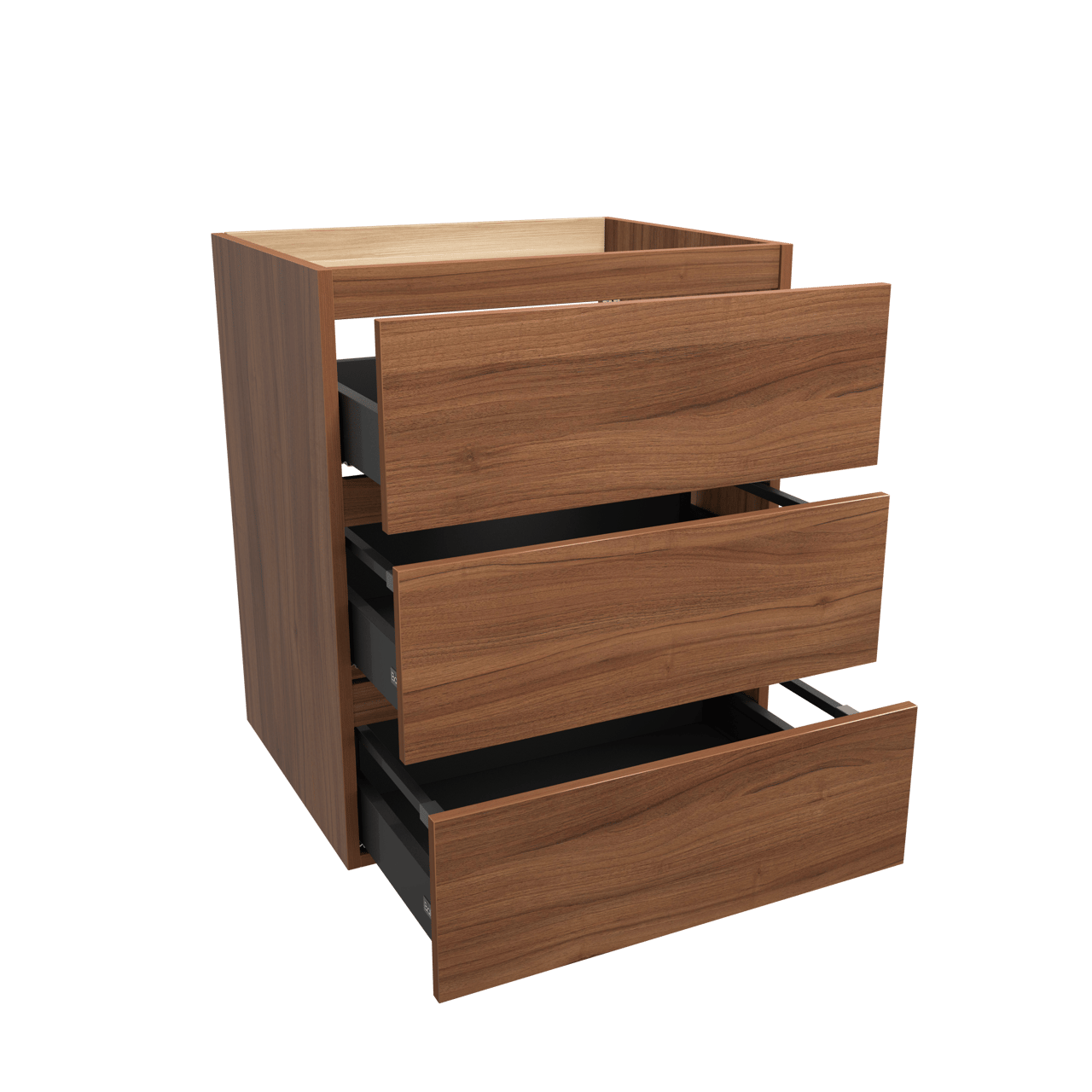 Balmani Lucida staande wastafelonderkast 67,5 x 55 cm notenhout 3 lades