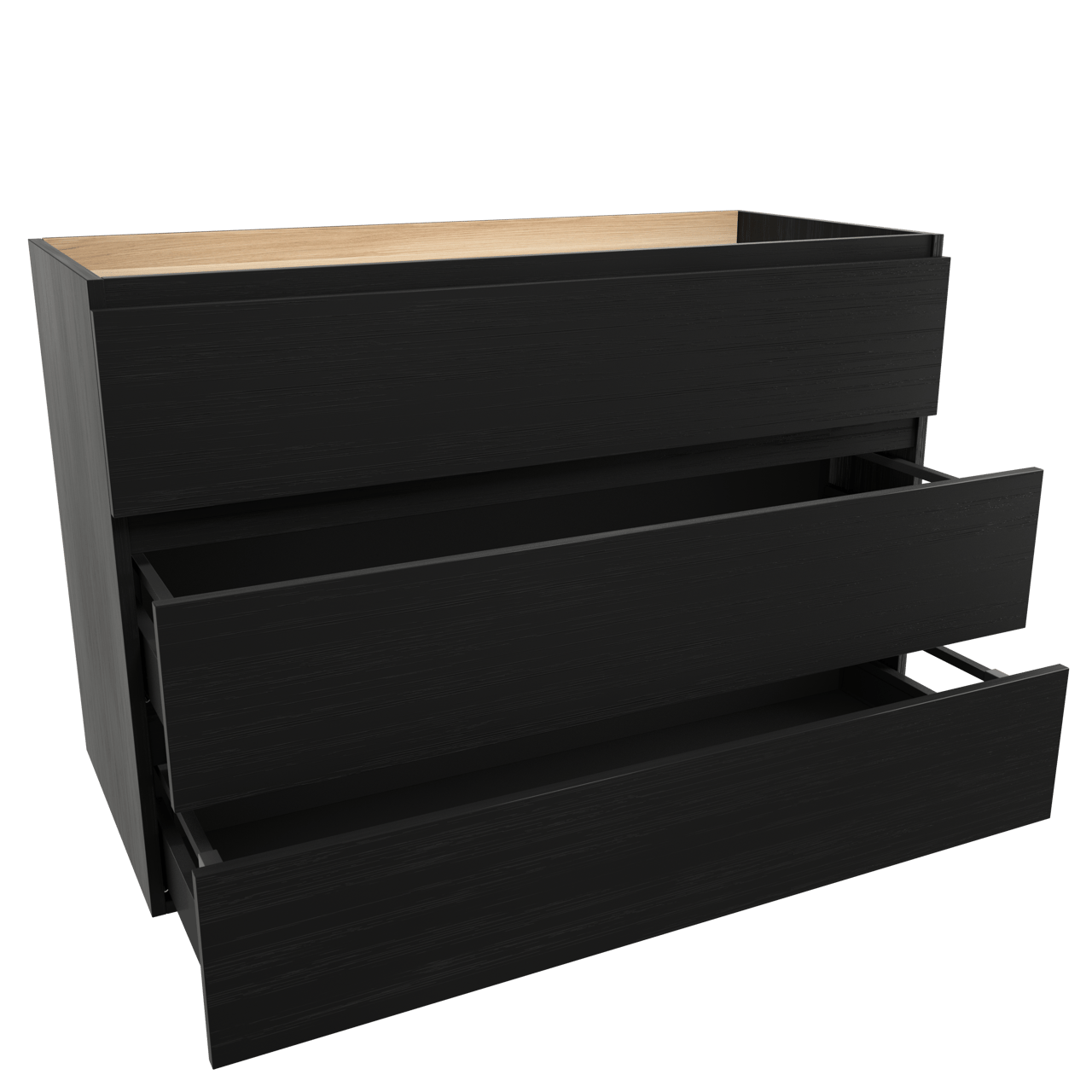 Balmani Lucida meuble sous-vasque a poser 120 x 55 cm chêne noir 3 tiroirs