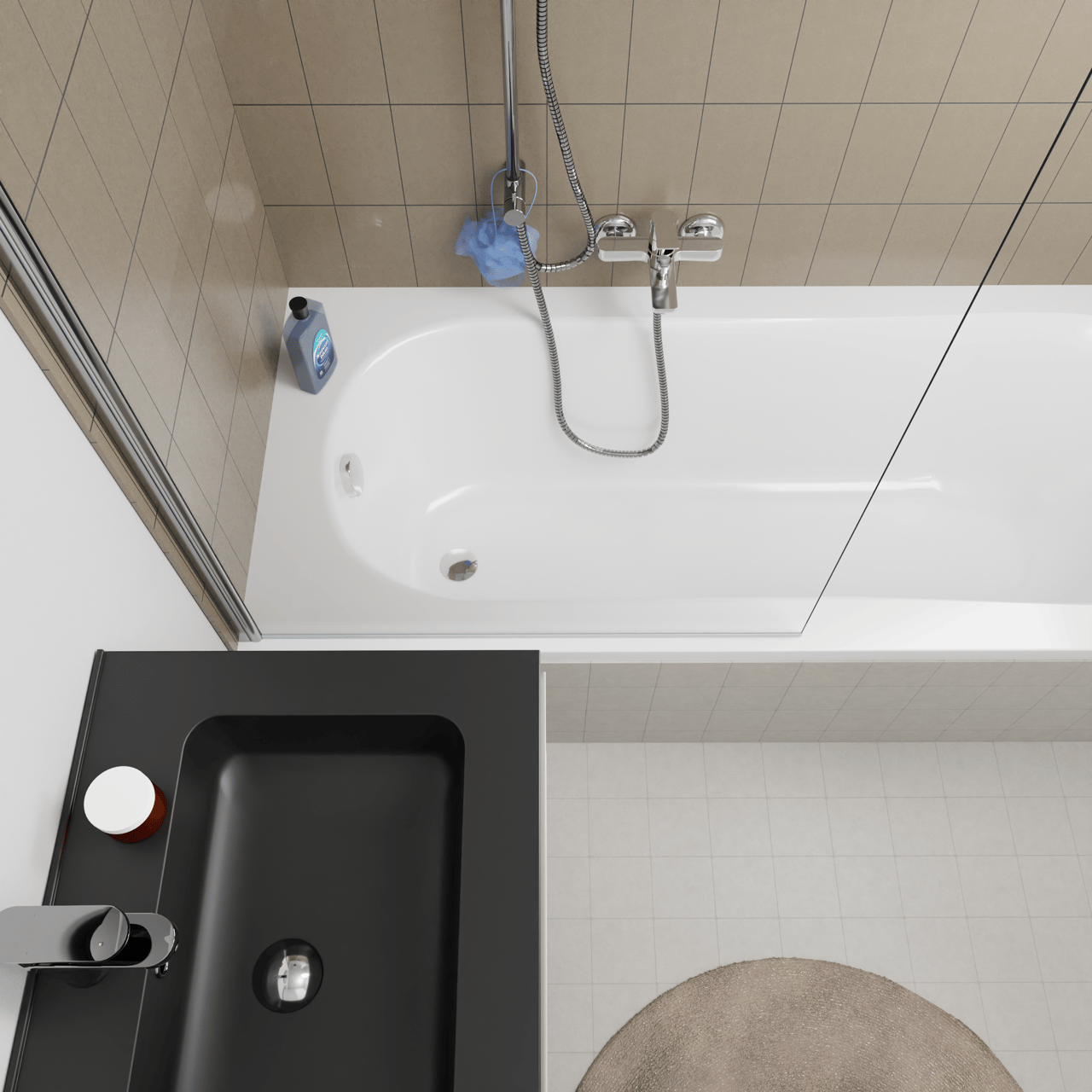 Linie Tessa eenpersoons inbouwbad 170 x 70 cm acryl Hoogglans Wit