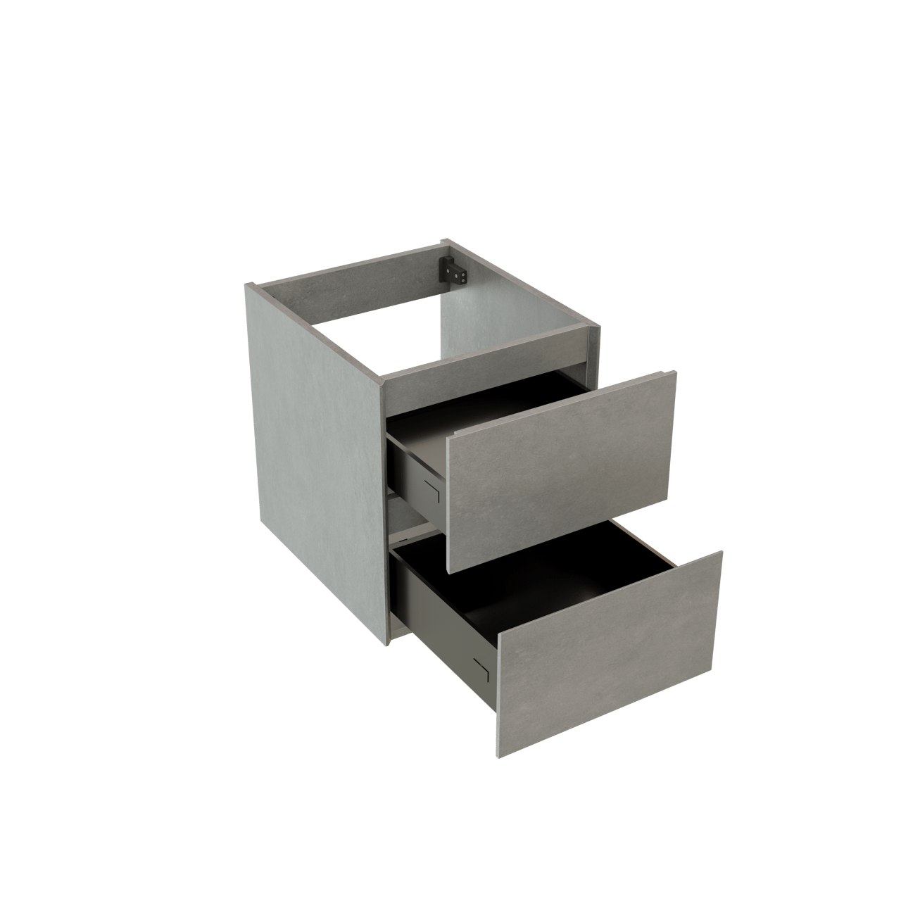 Storke Edge zwevende wastafelonderkast 45 x 52 cm beton donkergrijs 2 lades