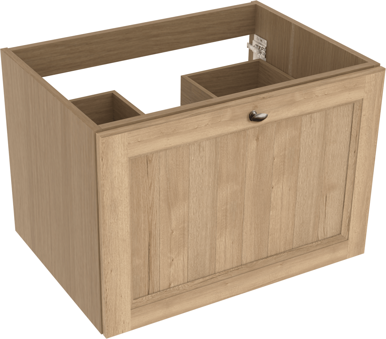 Balmani Lemon hängender Waschbeckenunterschrank: 75 x 55 cm, Eiche verwittert, 2 Schubladen