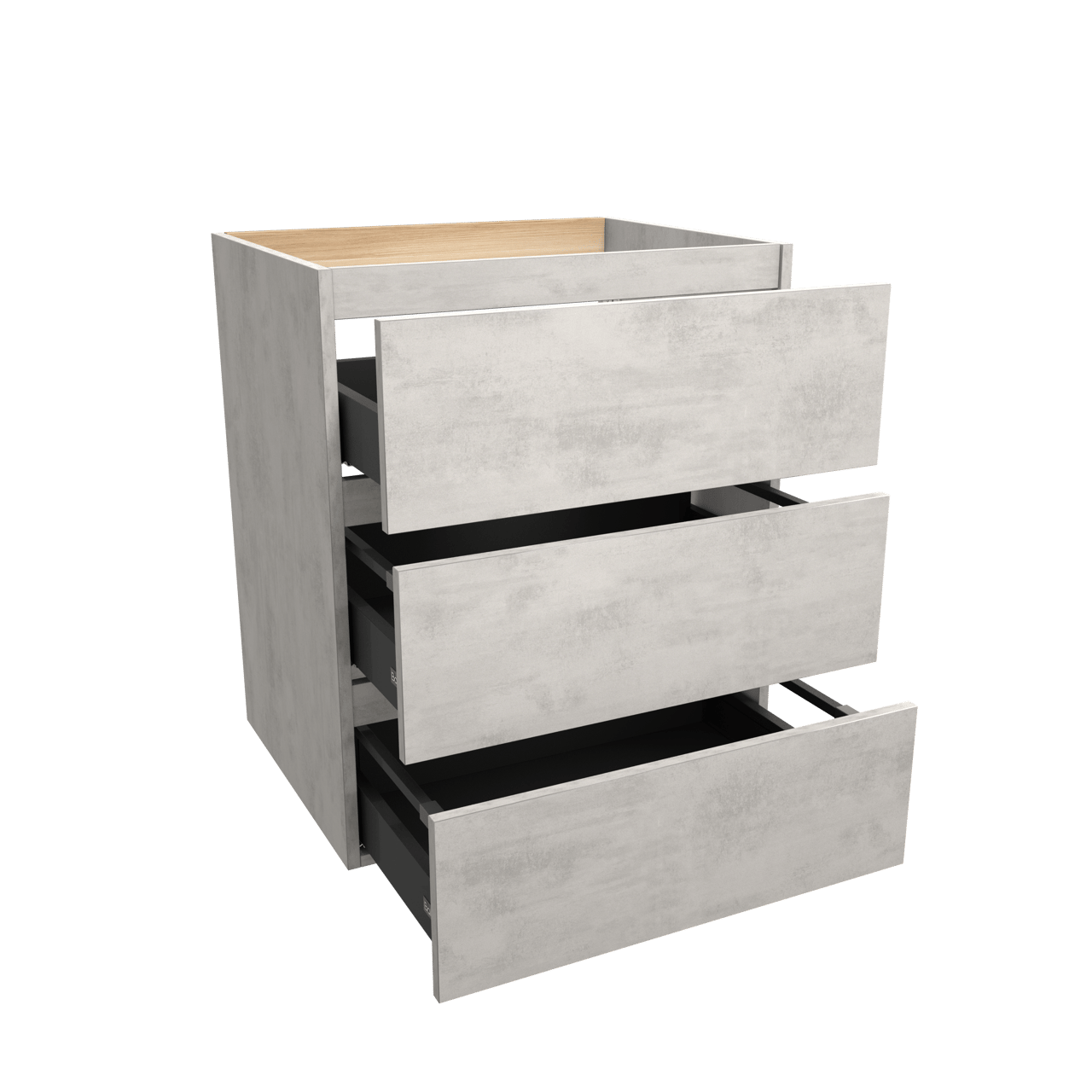 Balmani Lucida meuble sous-lavabo a poser 67,5 x 55 cm béton gris argent 3 tiroirs