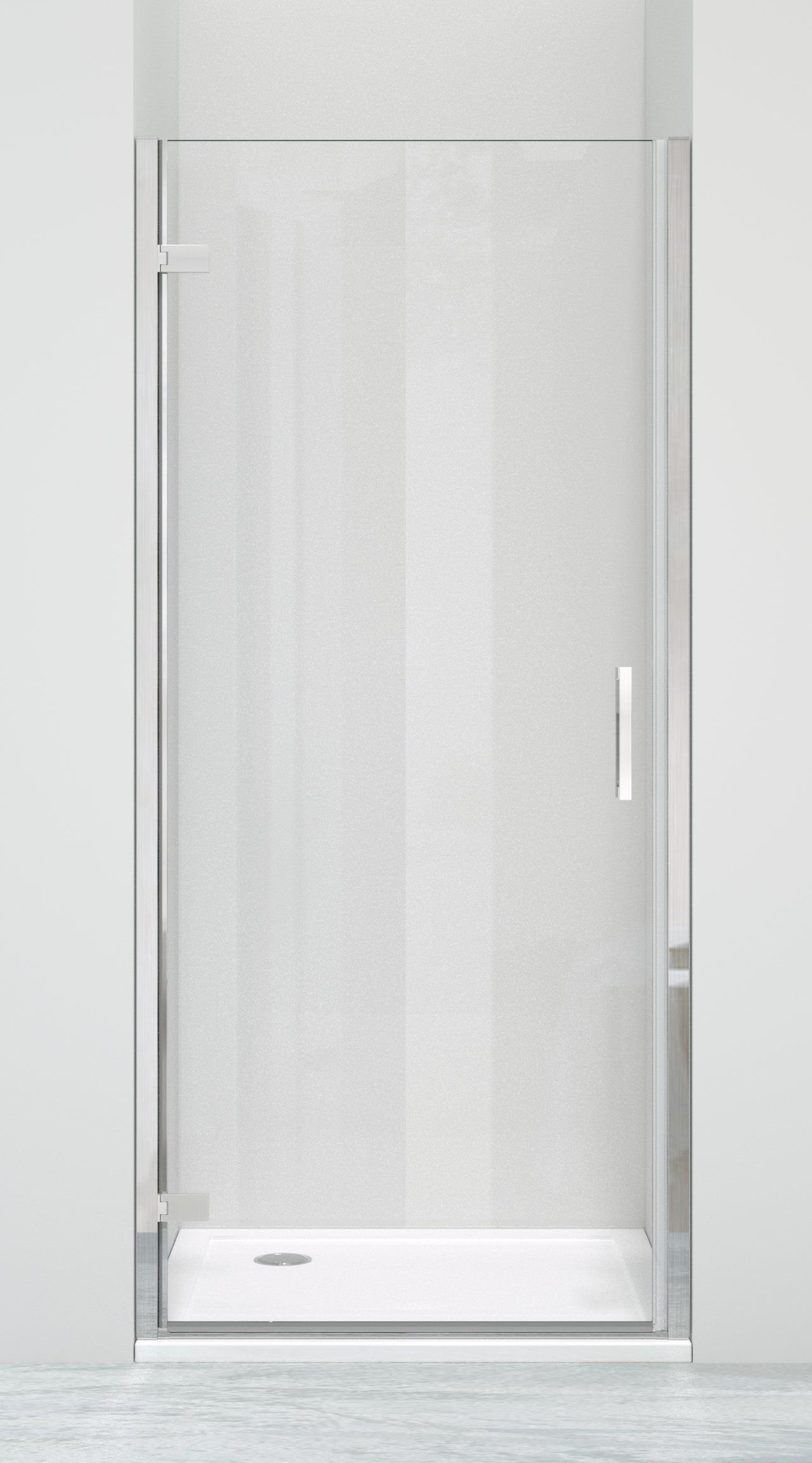 Luca Varess Nona Duschtür: Drehtür, 95 x 200 cm, Klarglas, Chrom Profil, glänzend